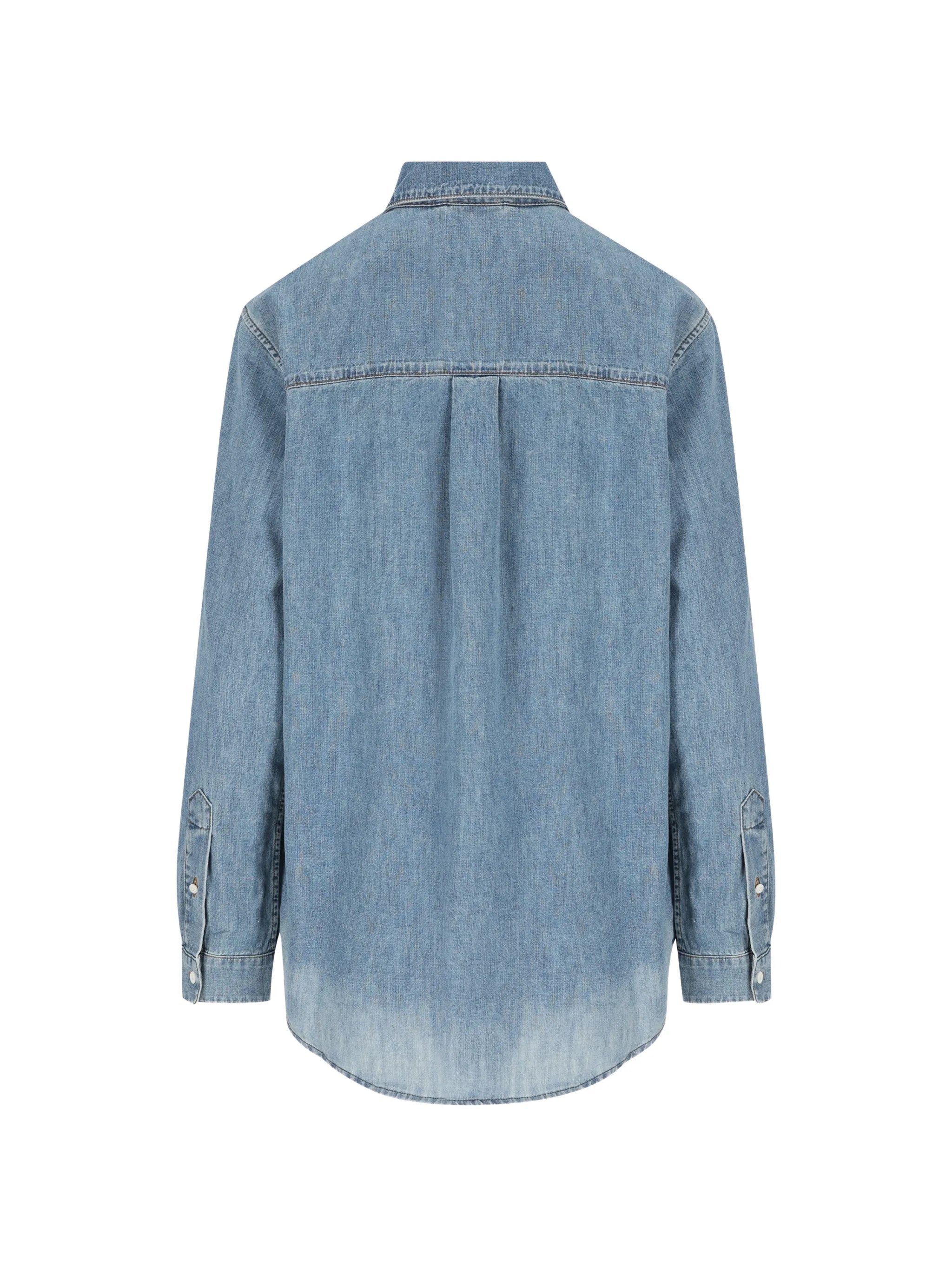 Chambray logo-embroidered denim shirt