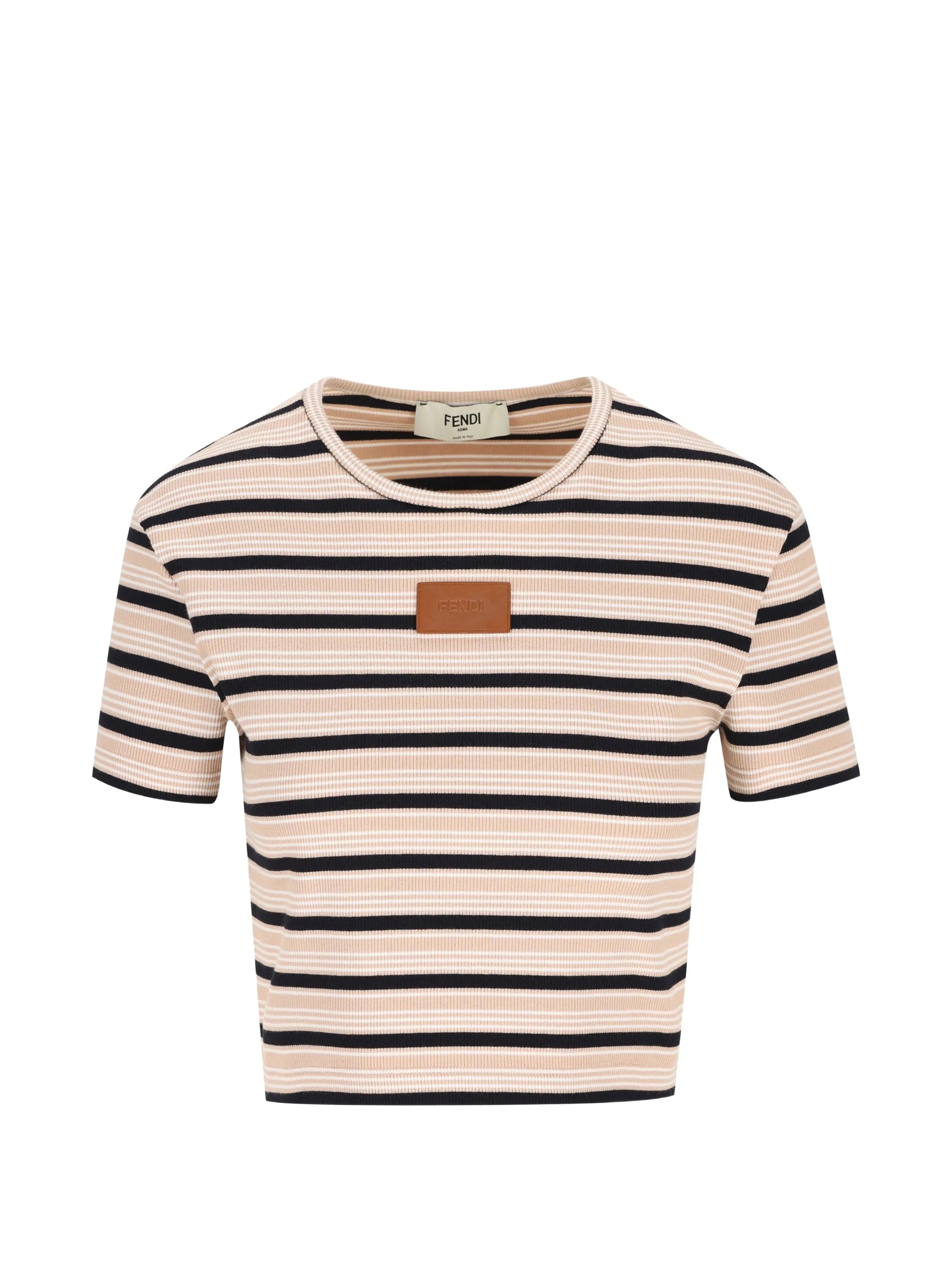 striped logo-patch T-shirt