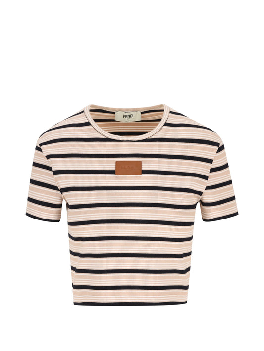 striped logo-patch T-shirt