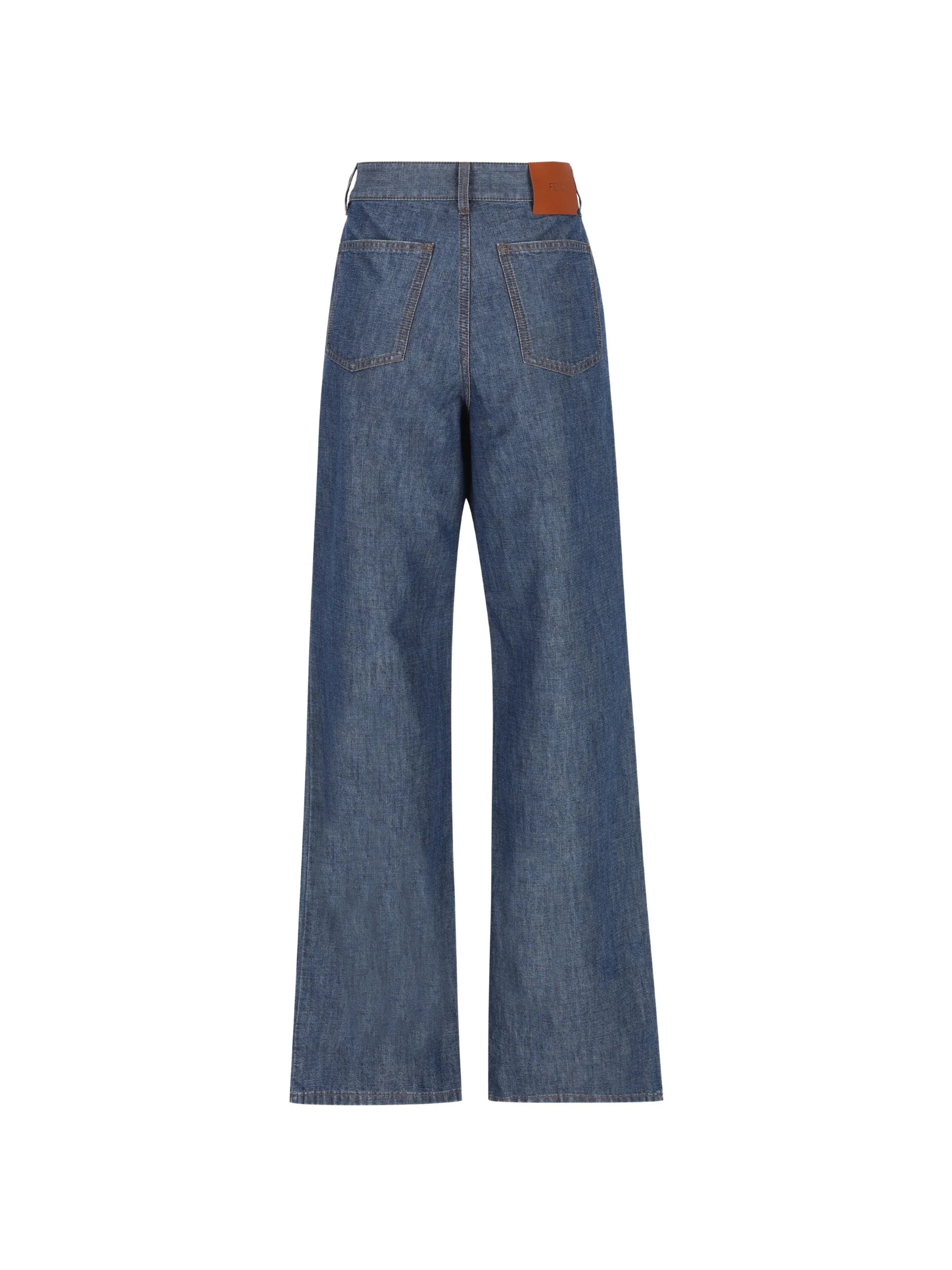 logo-patch wide-leg trousers