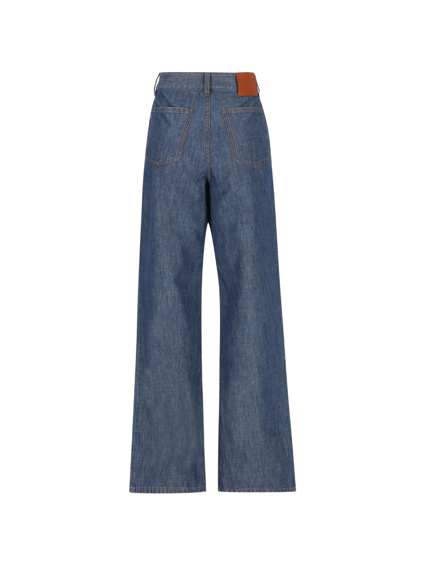 logo-patch wide-leg trousers