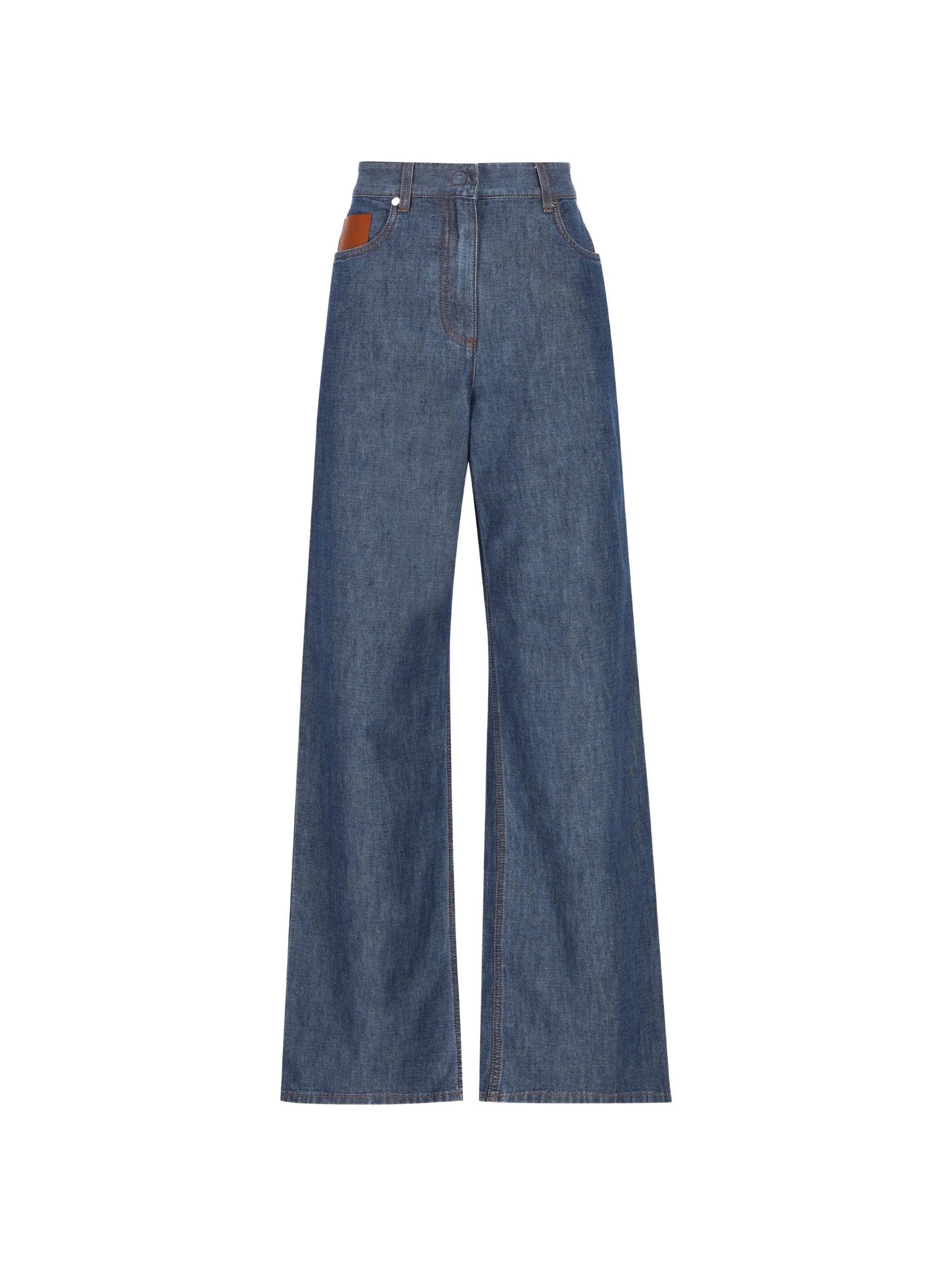 logo-patch wide-leg trousers
