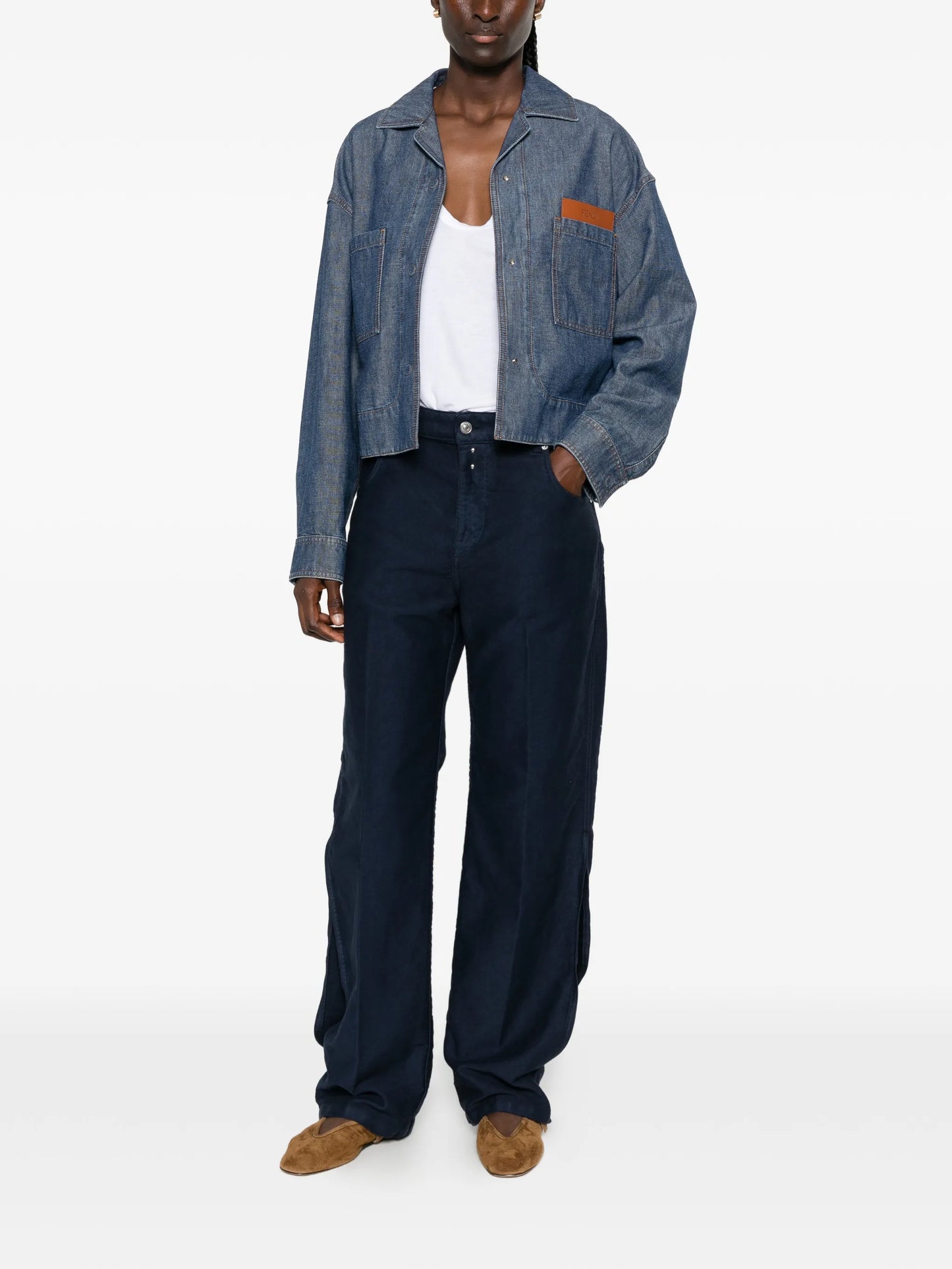 logo-patch denim jacket