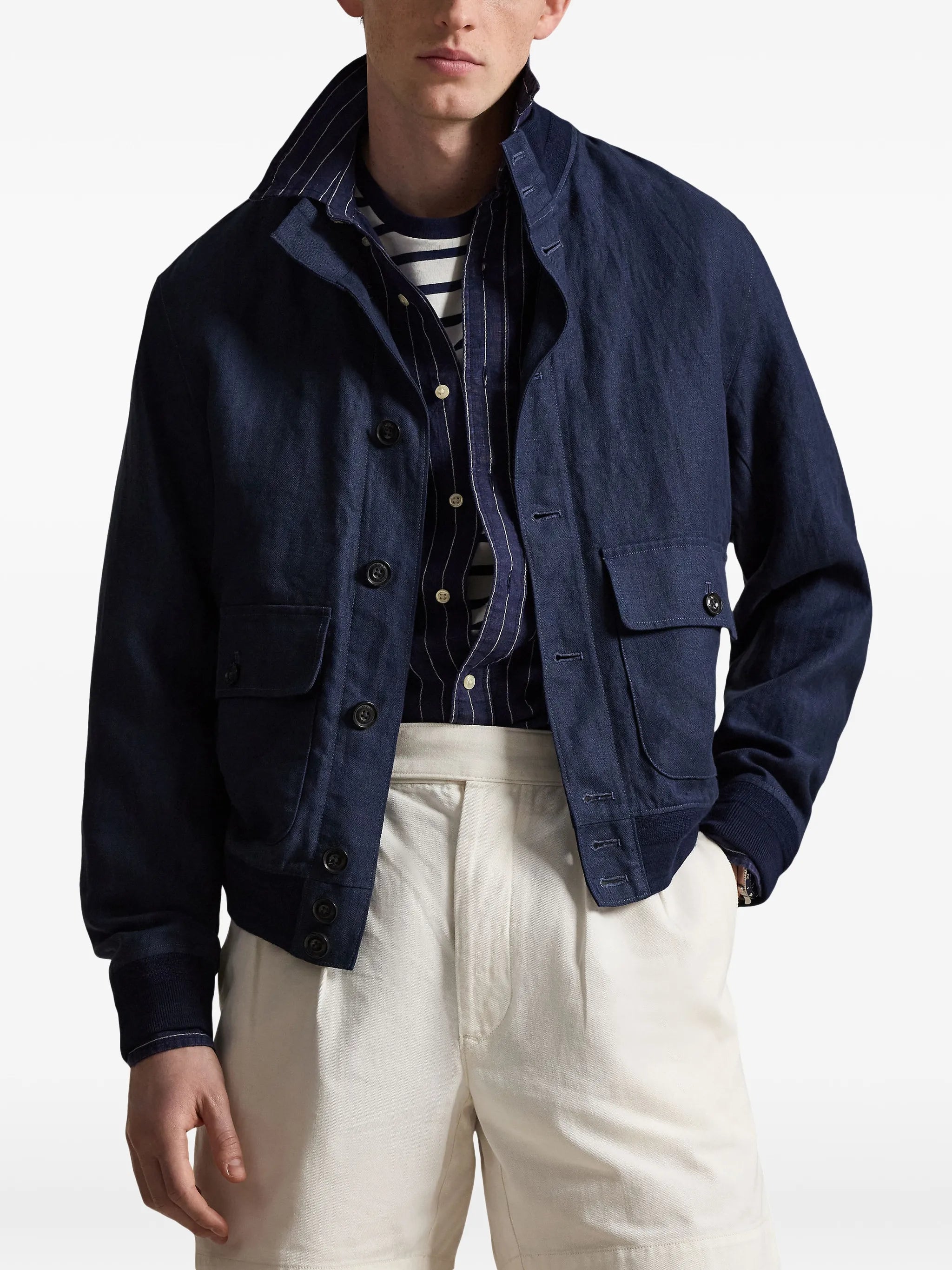 button-up bomber jacket