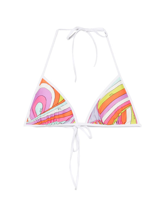 graphic-print triangle bikini top