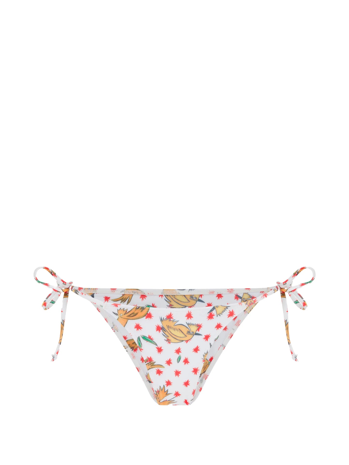 bird-print side-tie bikini bottoms