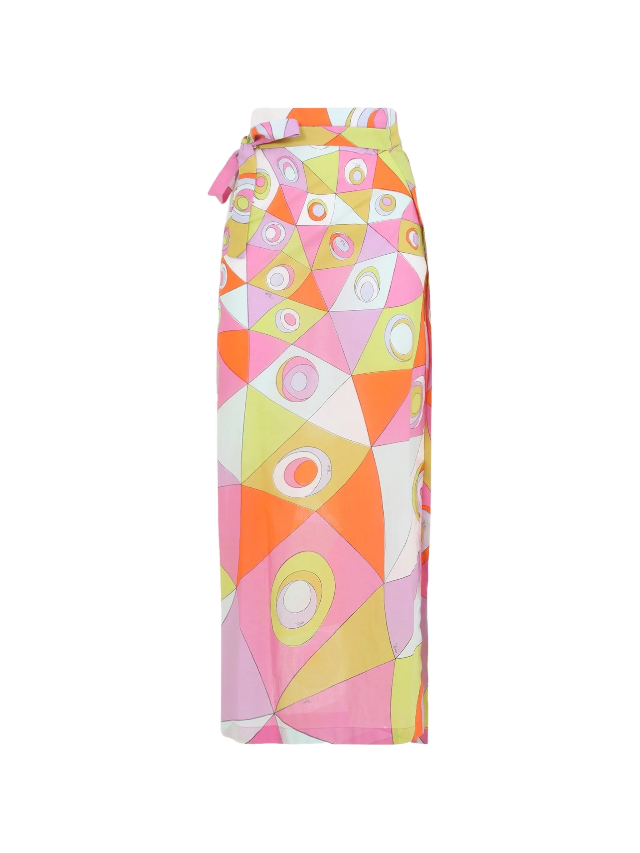 geometric-print wrap maxi skirt