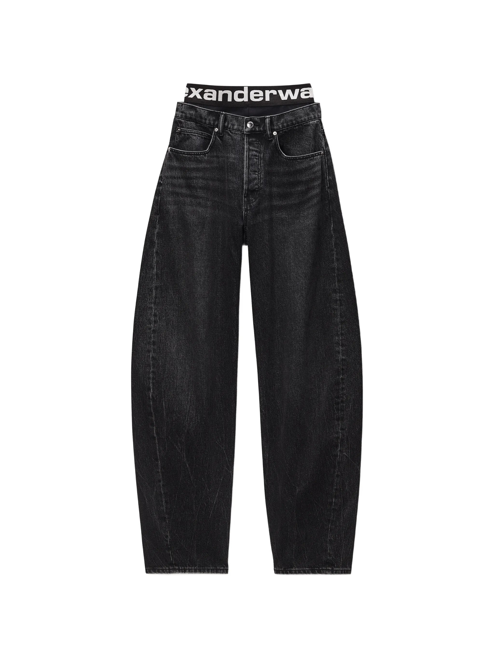 blow-up jeans with logo bike short waistband