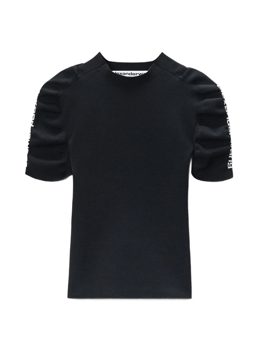 ruched logo-tape T-shirt