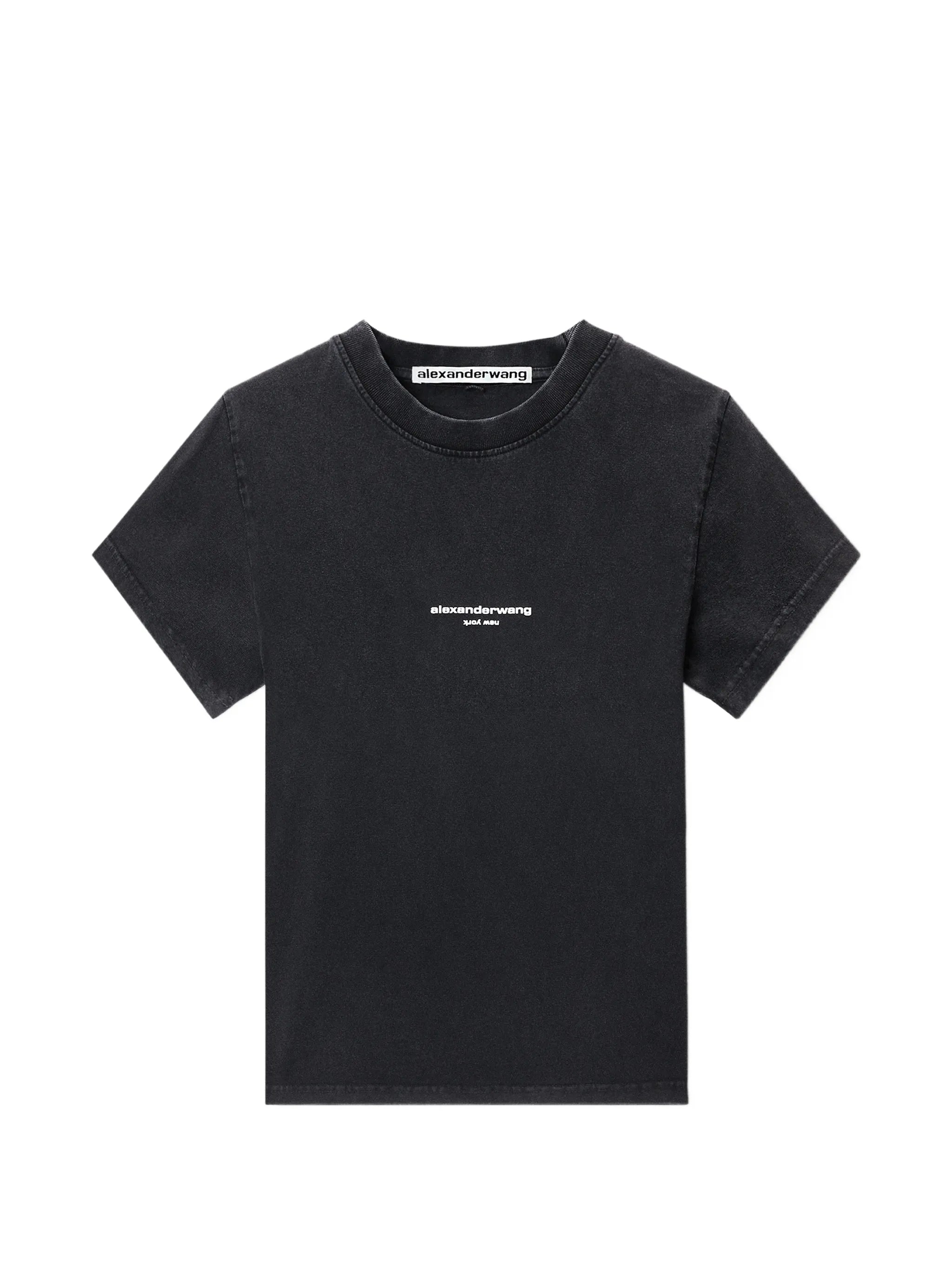 logo print shrunken short sleeve tee