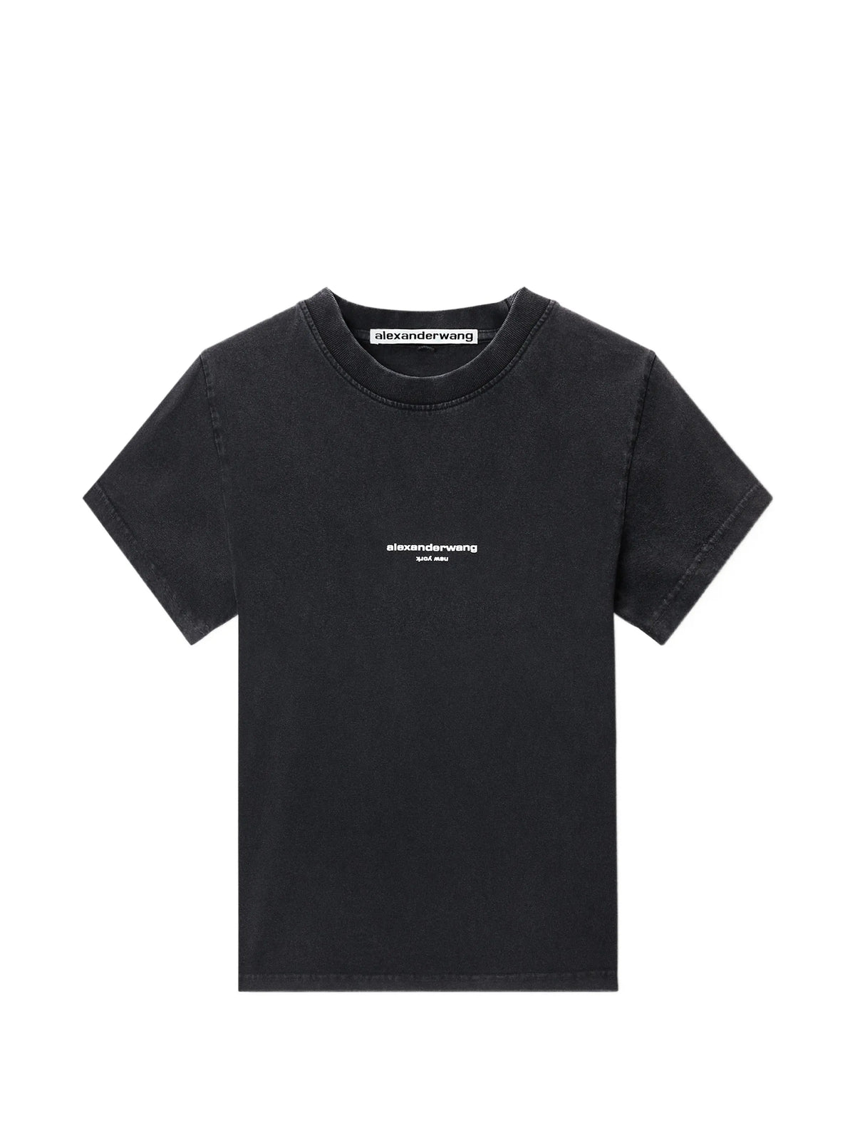 logo print shrunken short sleeve tee