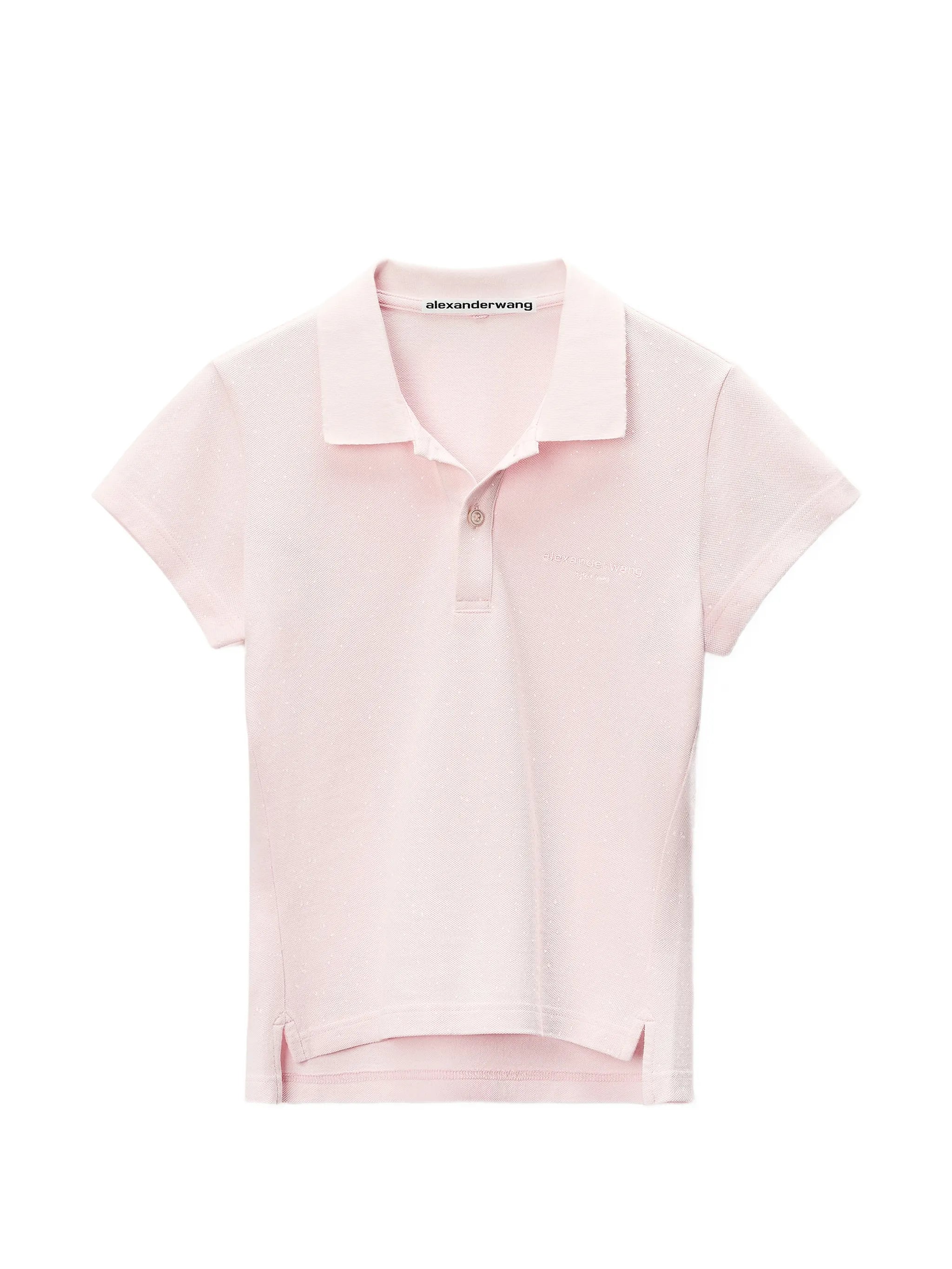 crystal-embellished slim-fit polo shirt