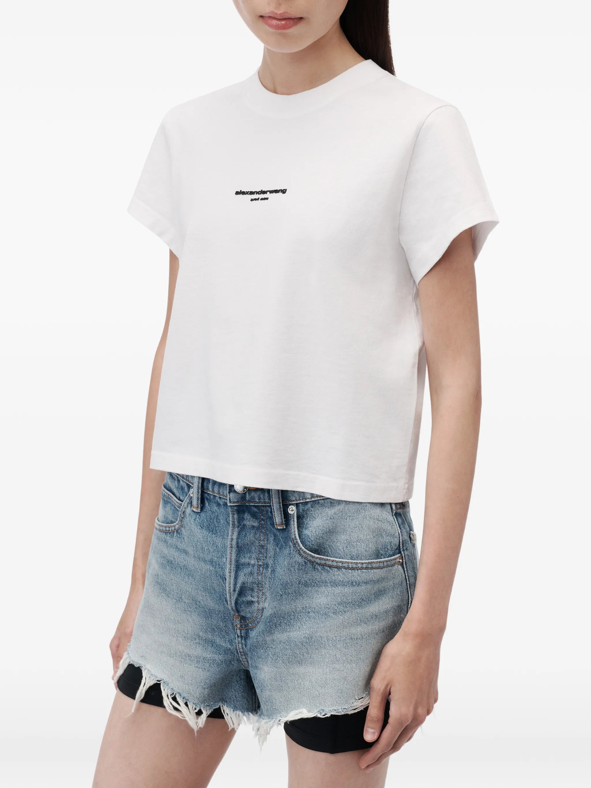 logo print shrunken T-shirt