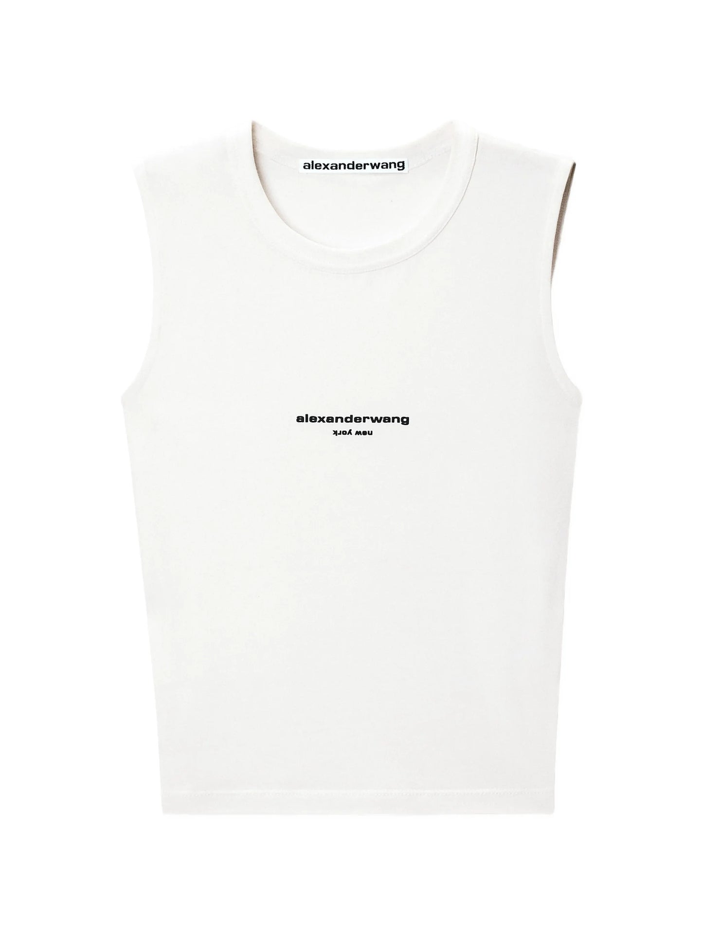 logo-print fitted tank top