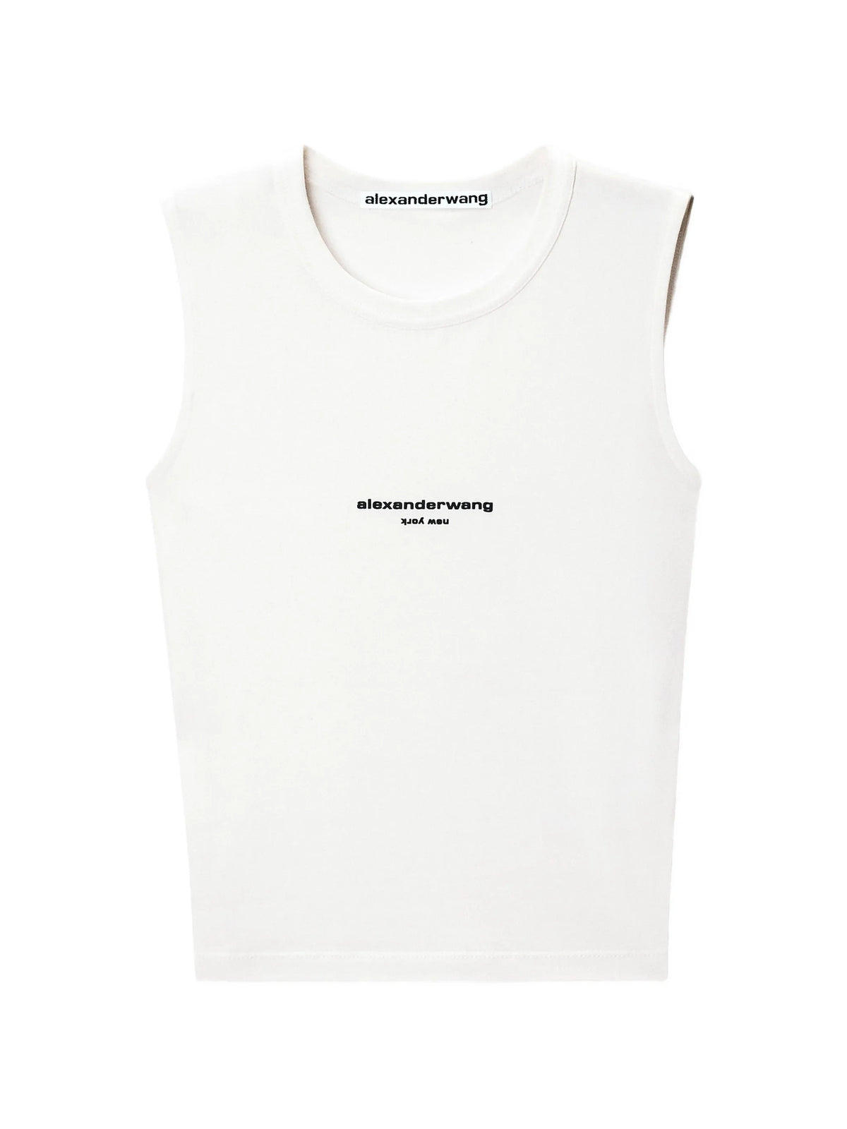logo-print fitted tank top