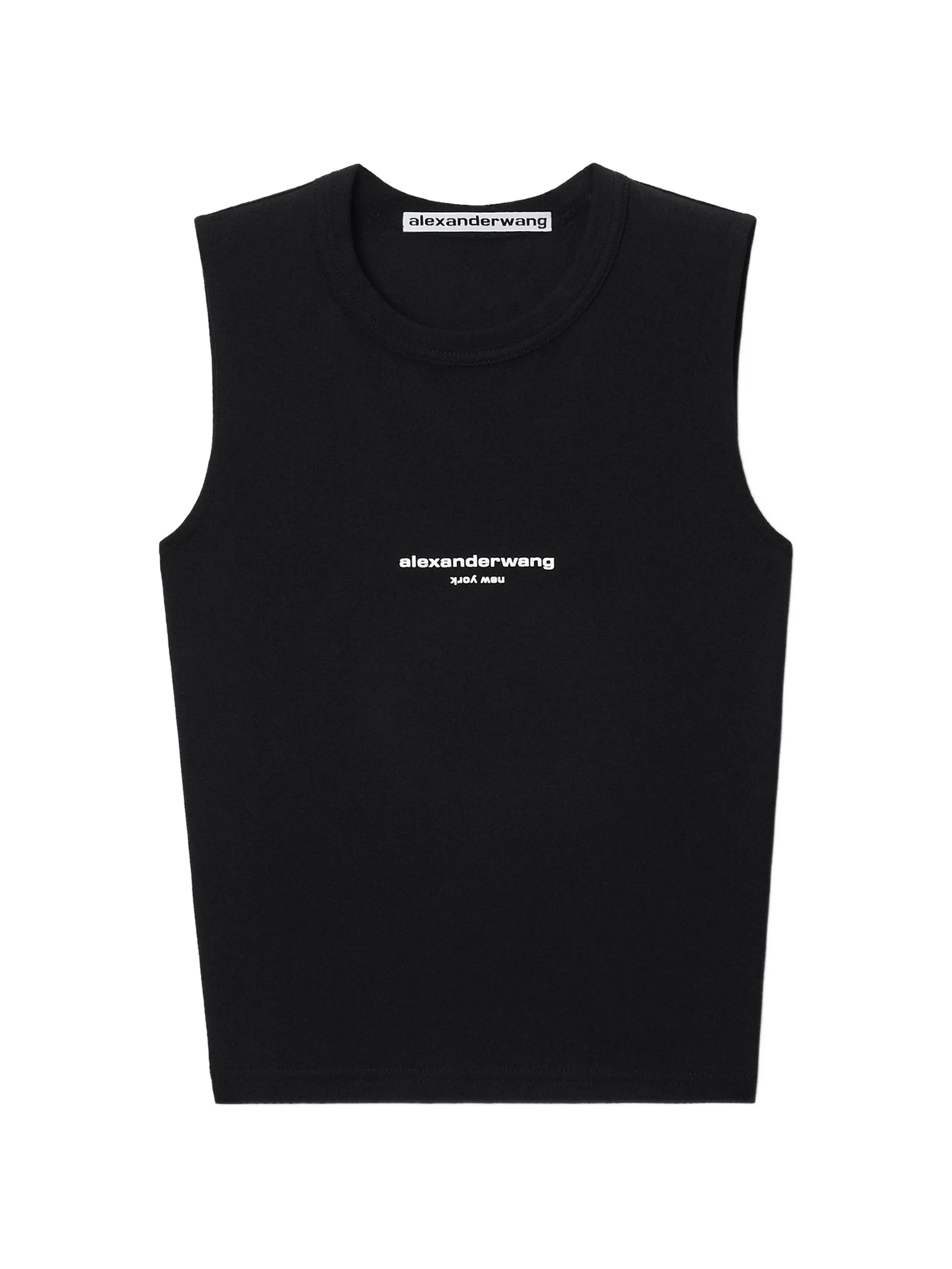logo print fitted tank