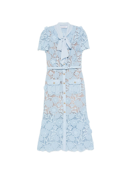 tie-neck midi dress