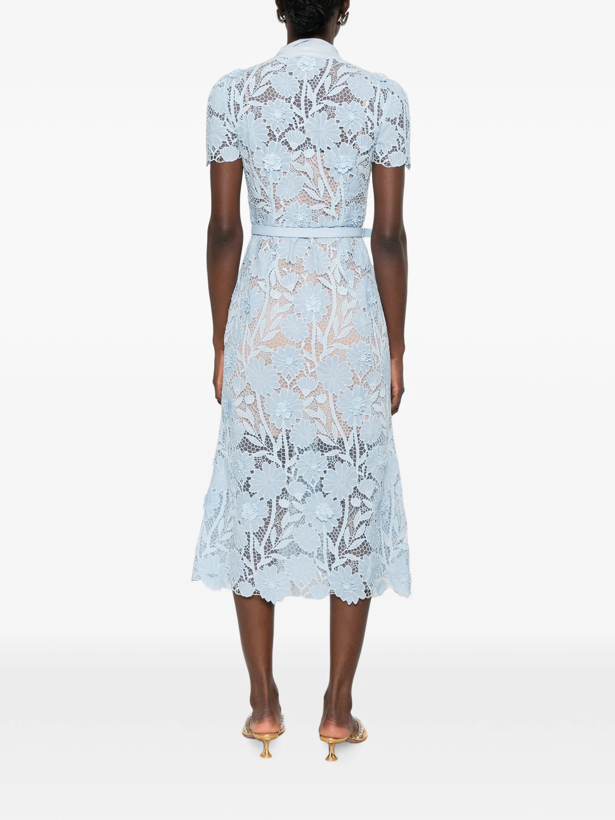 tie-neck midi dress