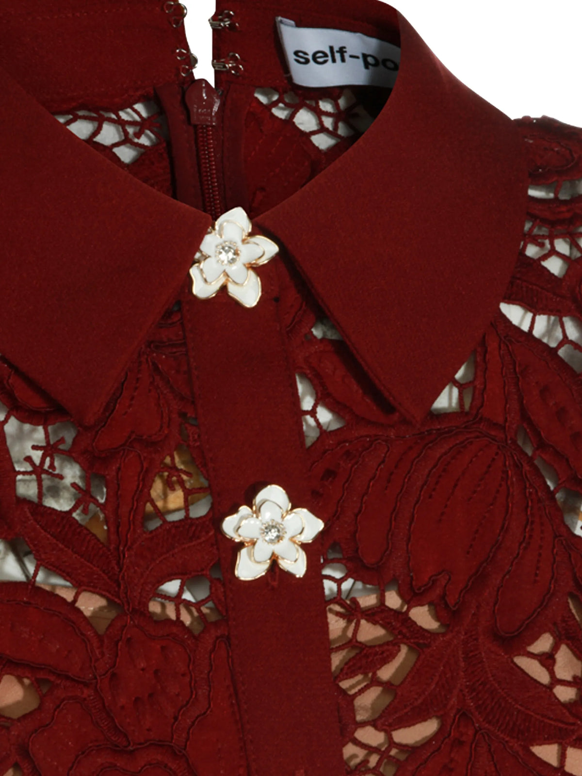burgundy lace mini dress