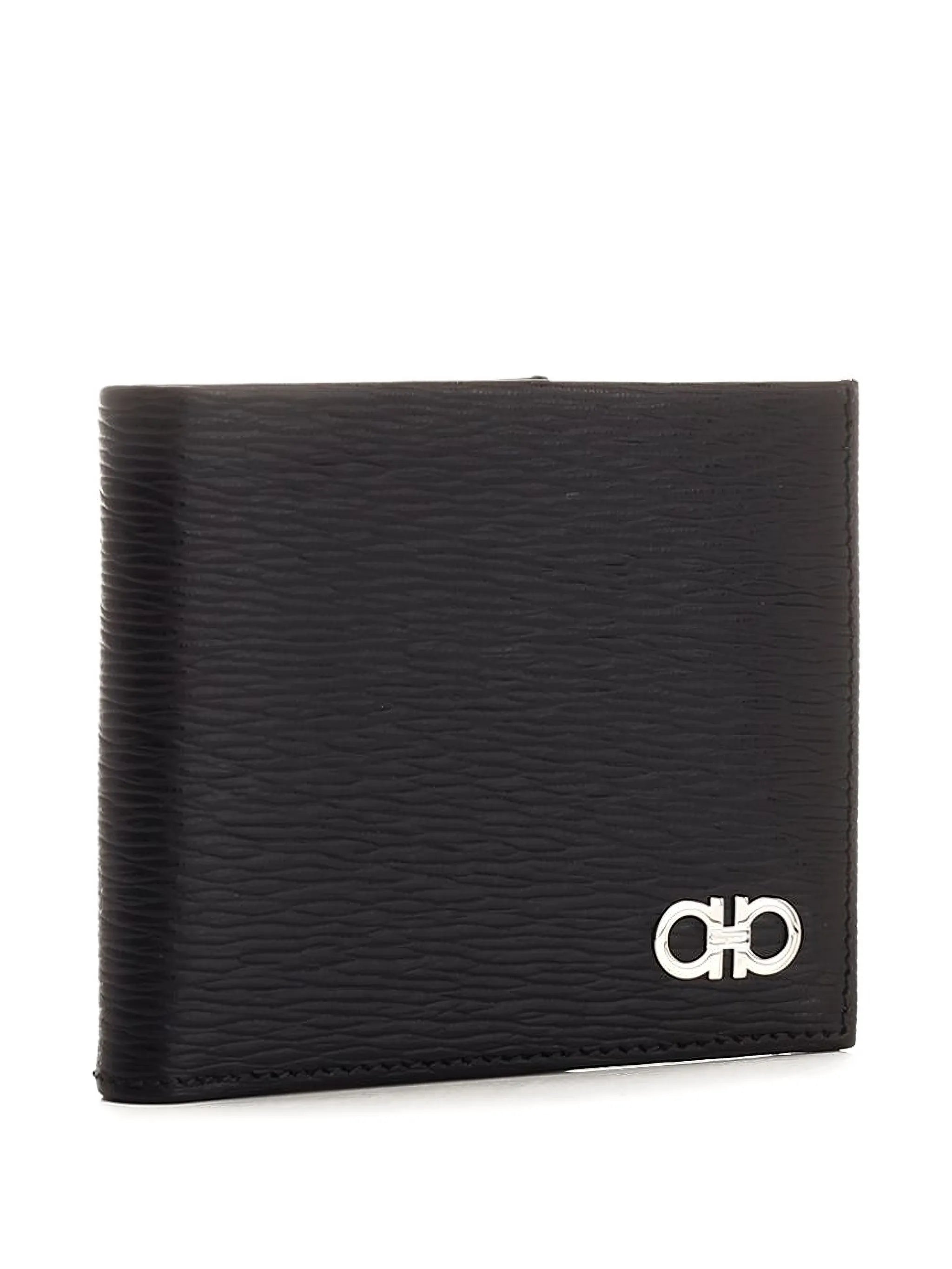 Gancini-plaque leather wallet