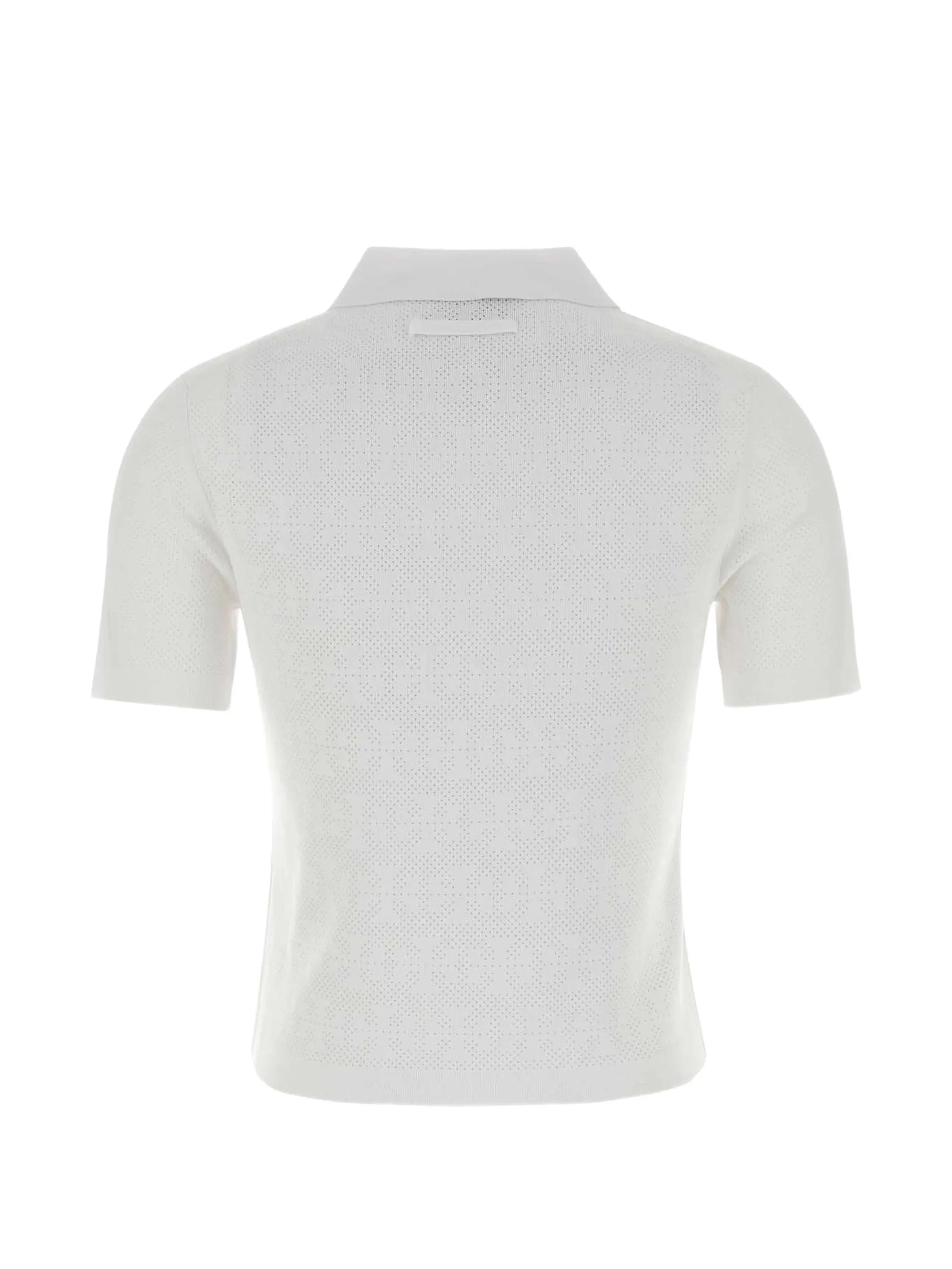 perforated-knit polo shirt