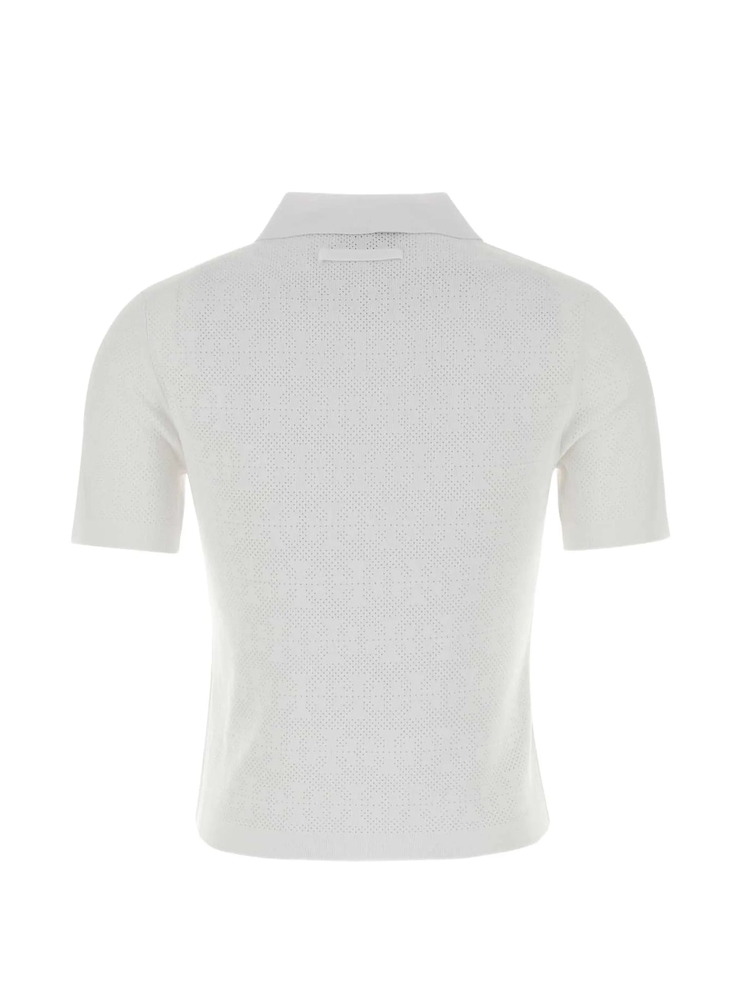 perforated-knit polo shirt