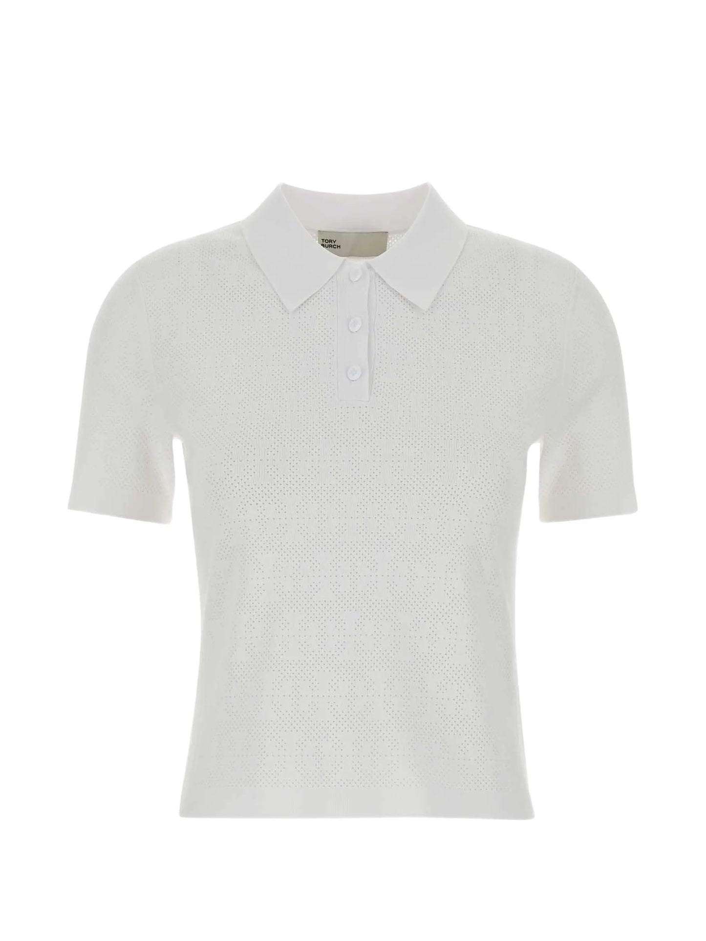 perforated-knit polo shirt