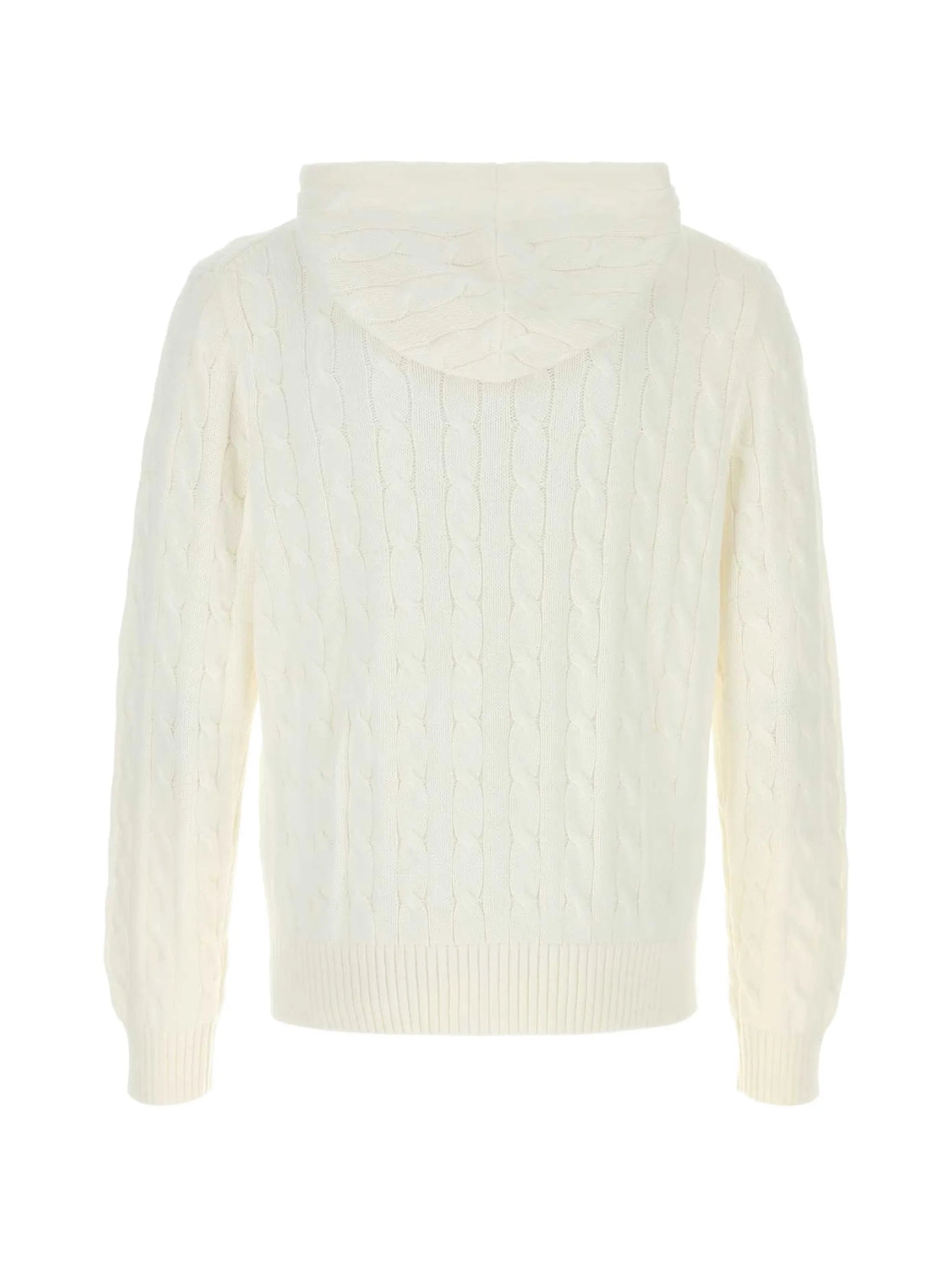 cable-knit zip-up hoodie