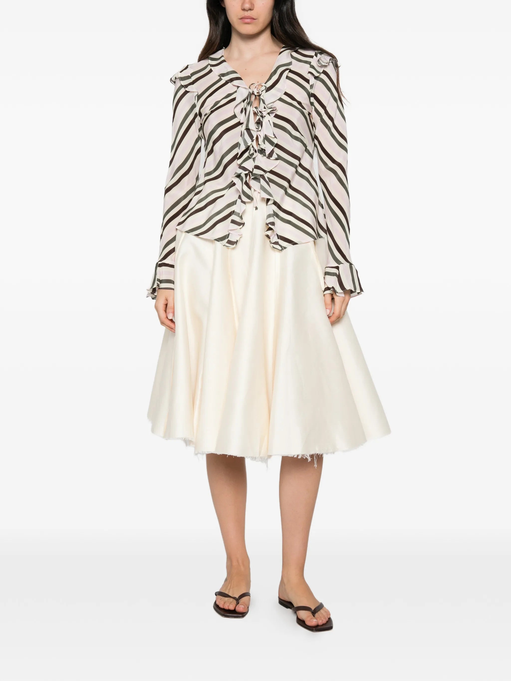 Dinner At Freds frayed midi skirt
