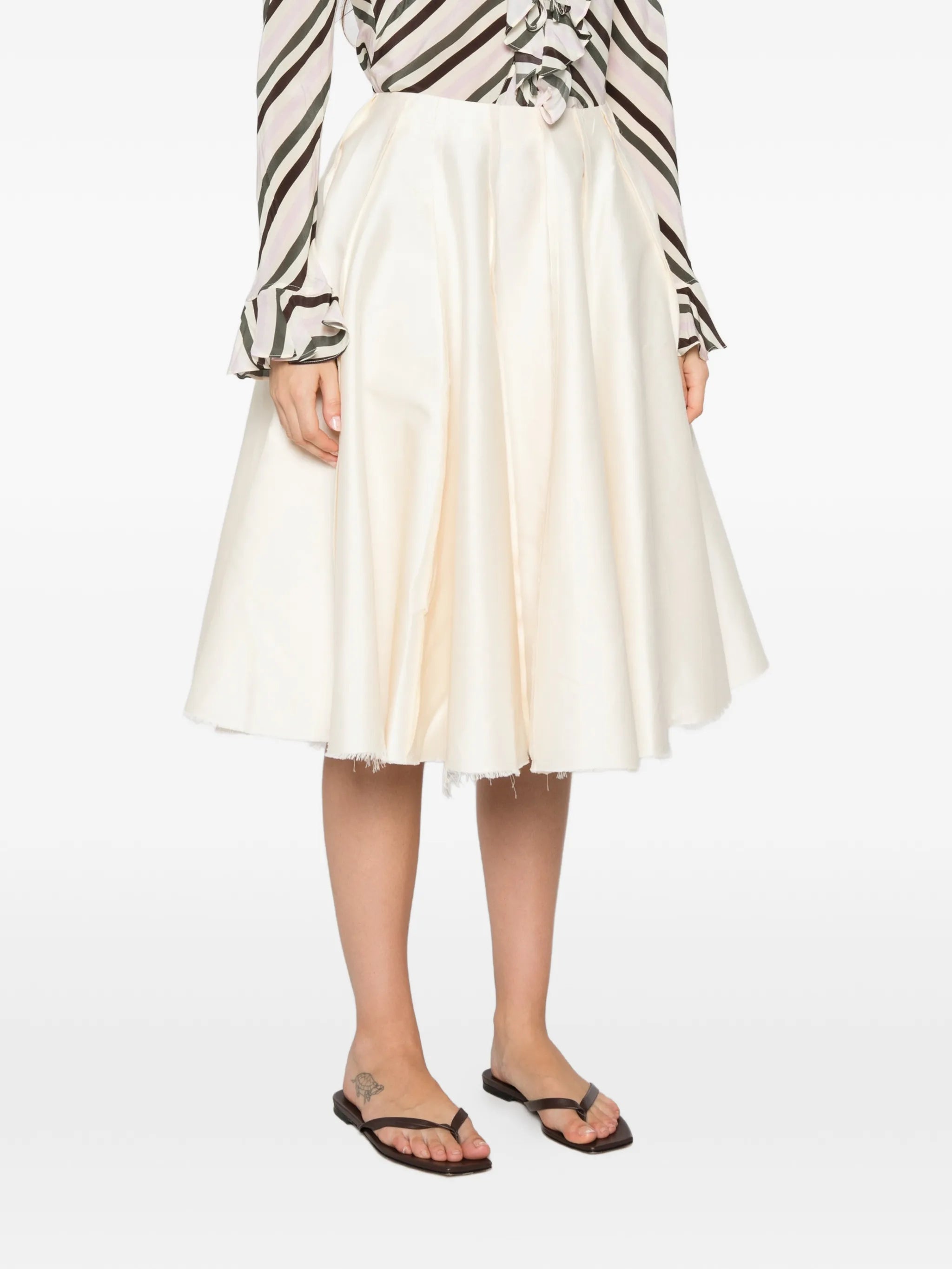 Dinner At Freds frayed midi skirt