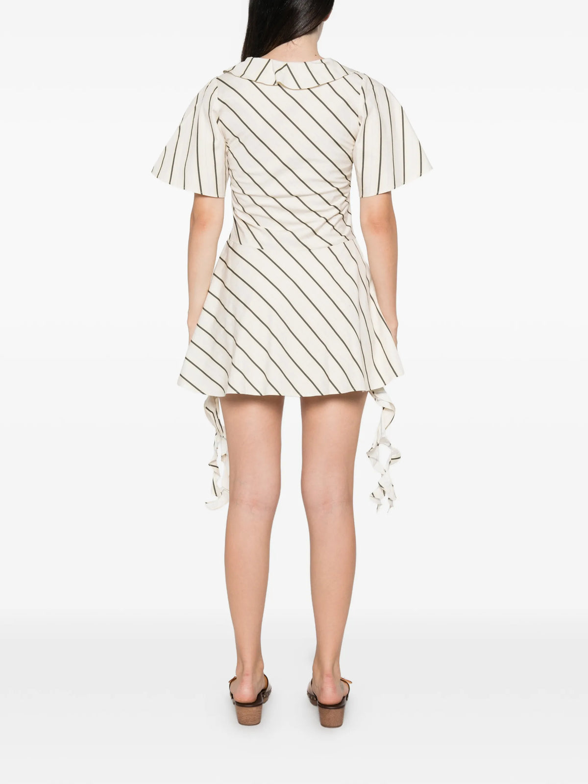 Olympia ruffled striped mini dress