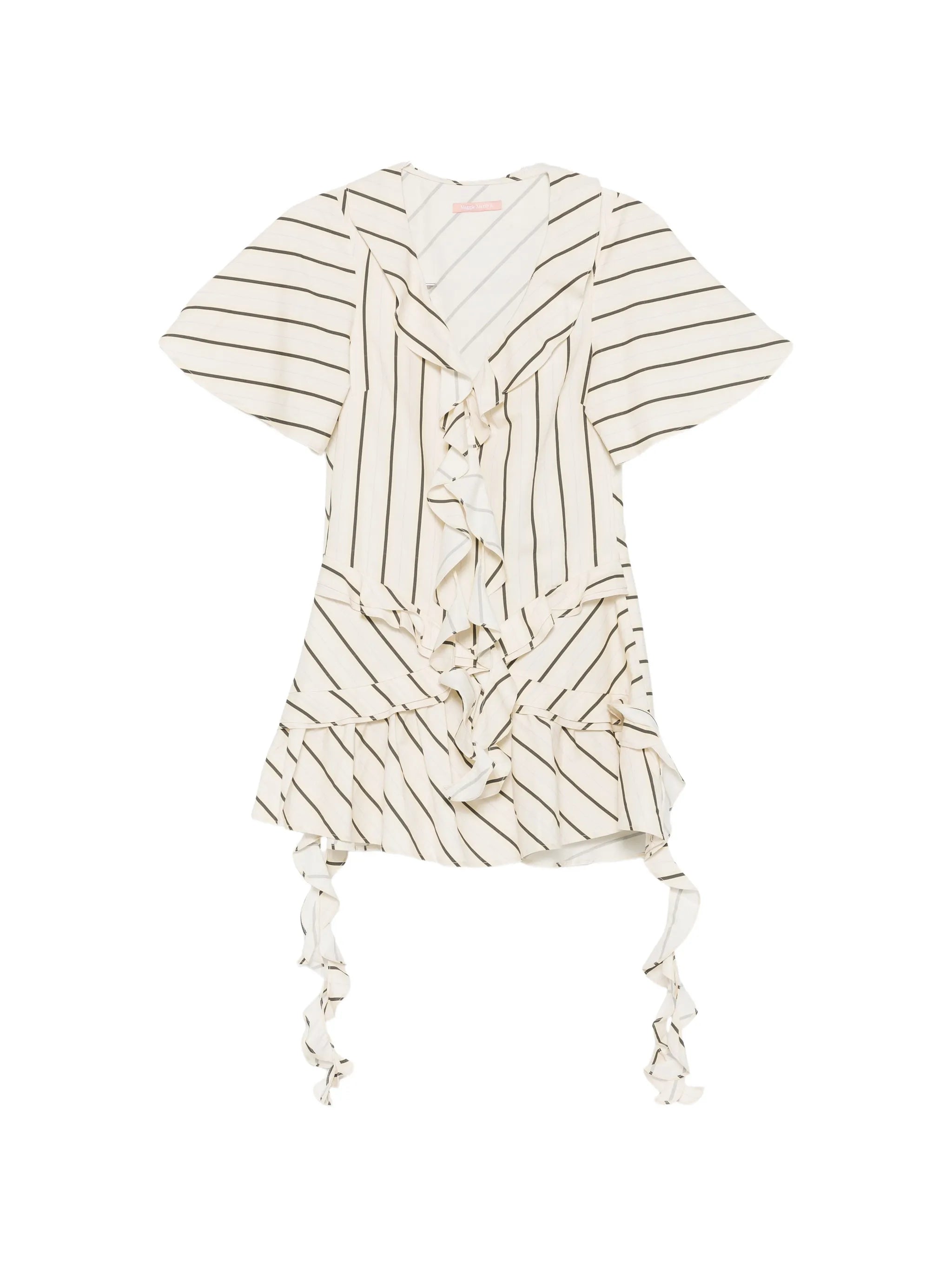 Olympia ruffled striped mini dress