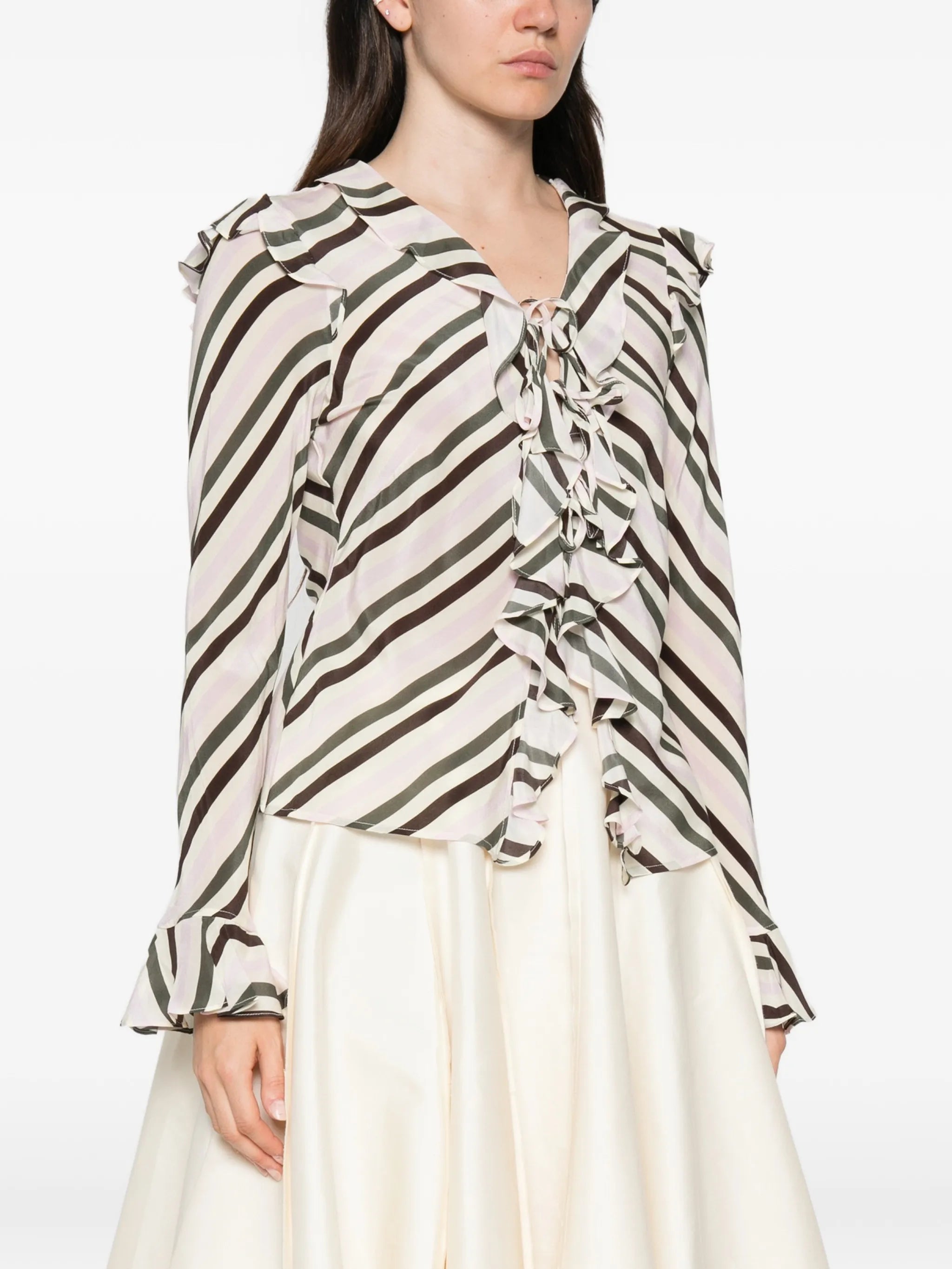 Cool About It ruffled striped top