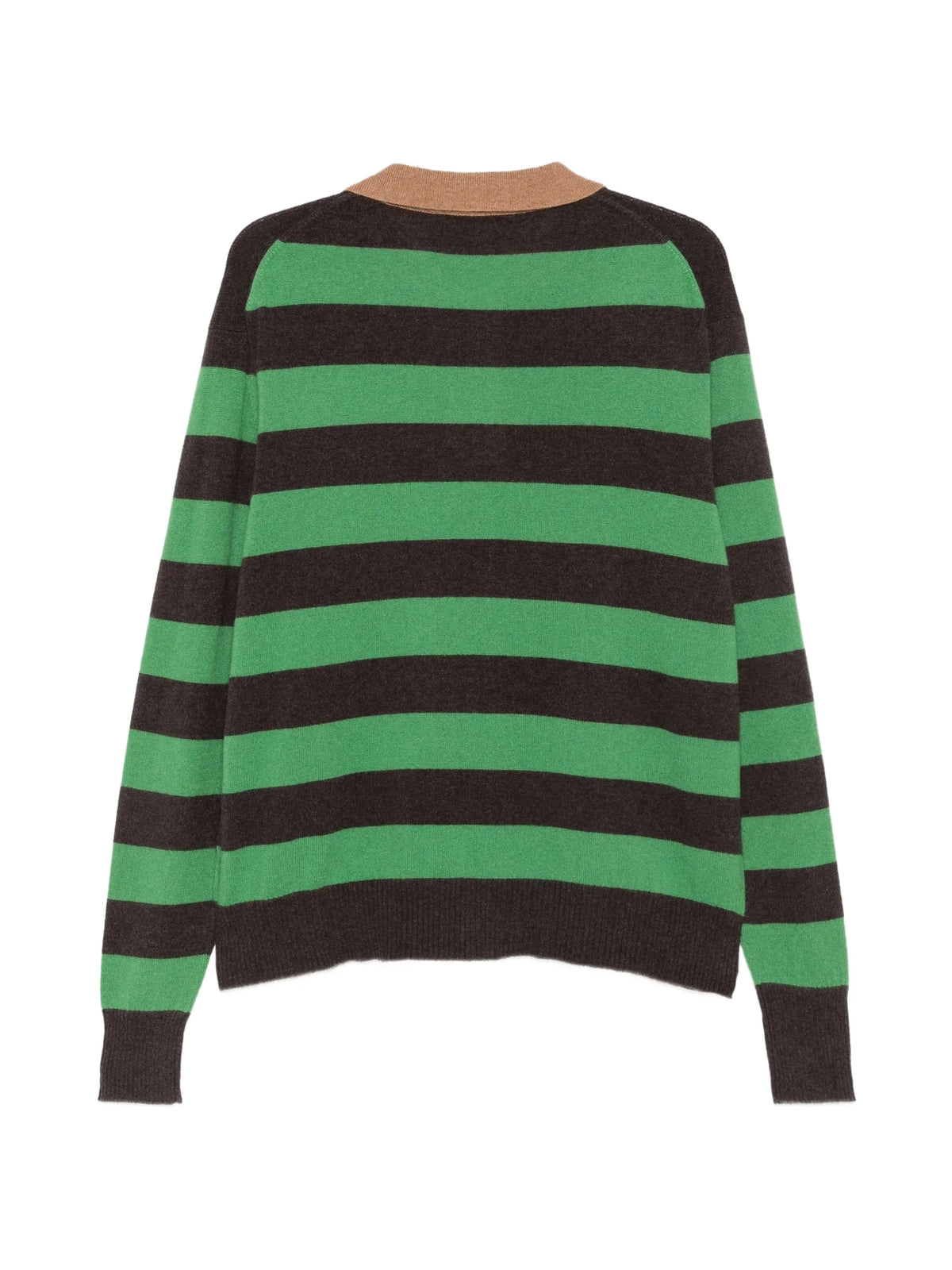 striped polo-collar sweater