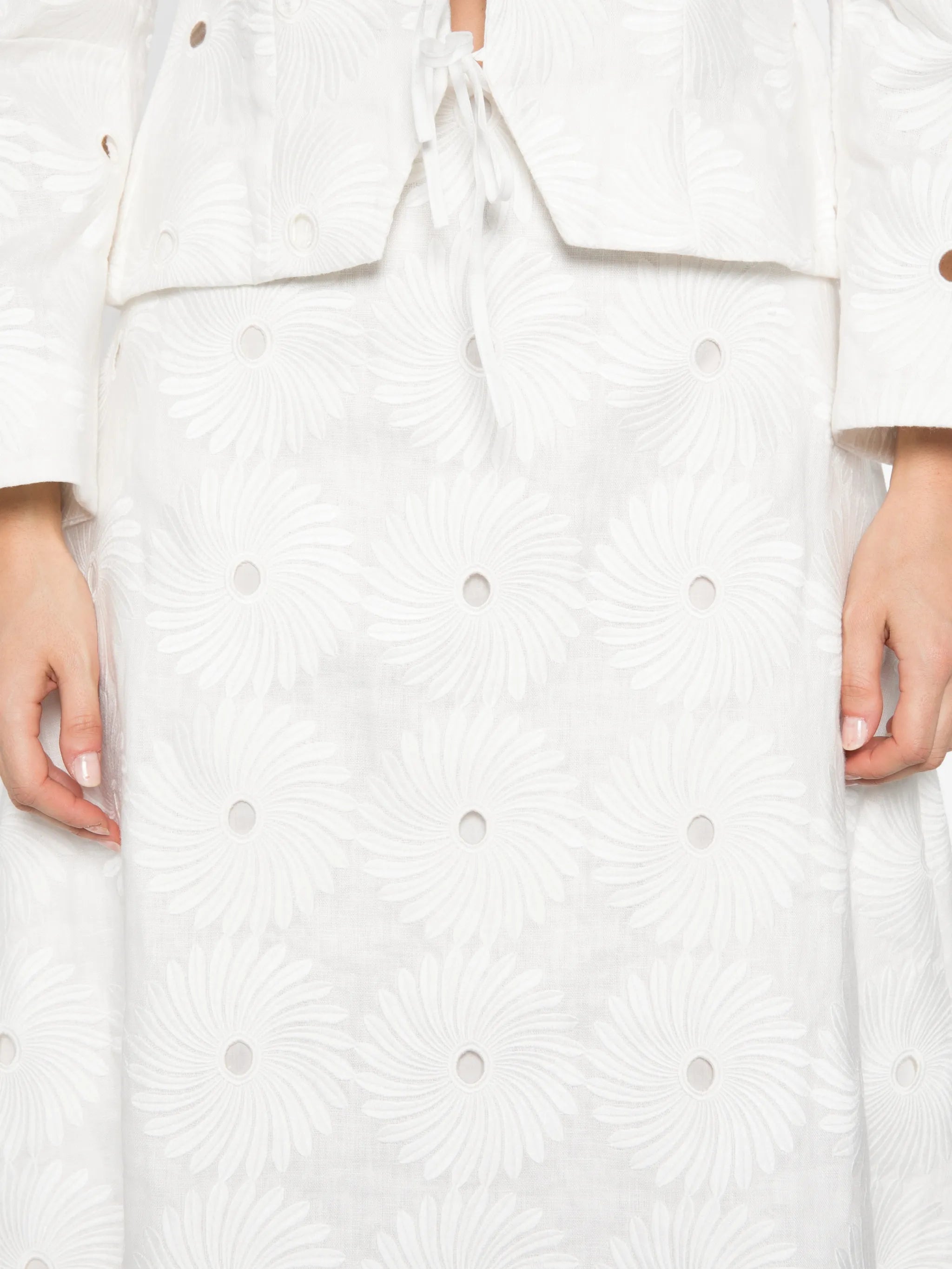 It's A New Day embroidered midi skirt