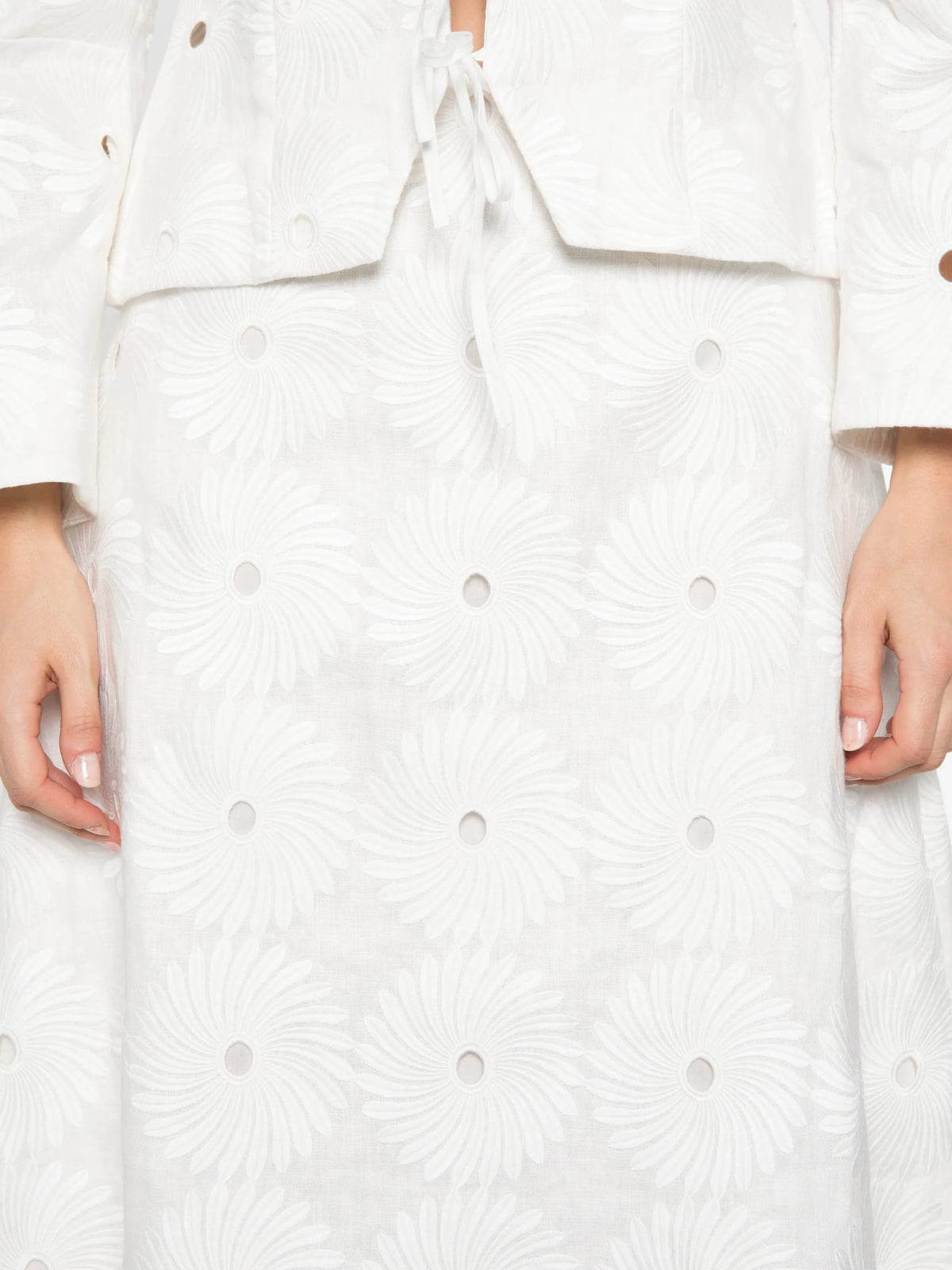 It's A New Day embroidered midi skirt