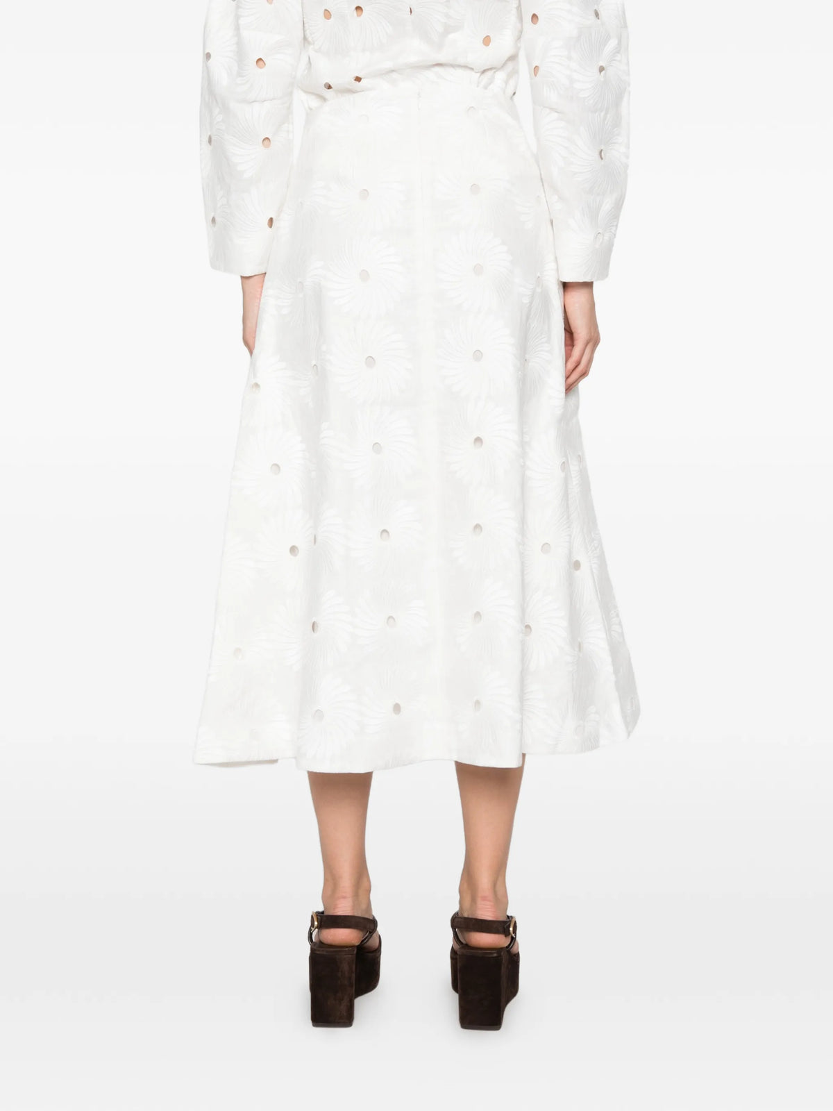 It's A New Day embroidered midi skirt