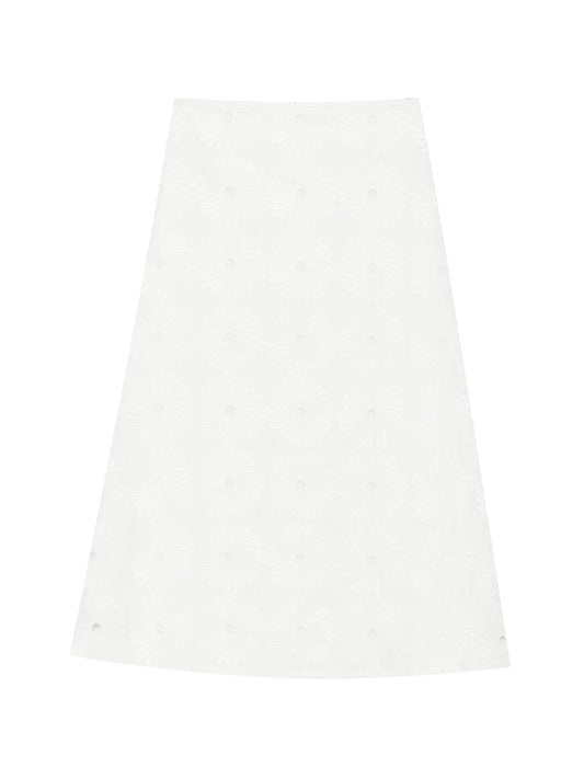 It's A New Day embroidered midi skirt