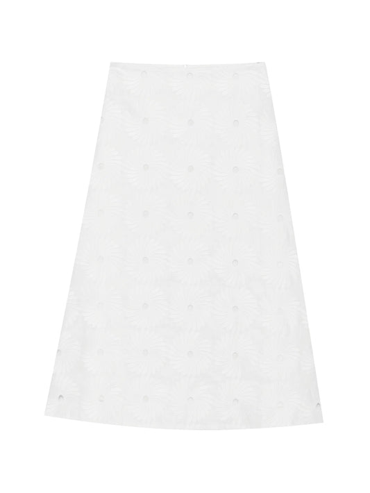 It's A New Day embroidered midi skirt