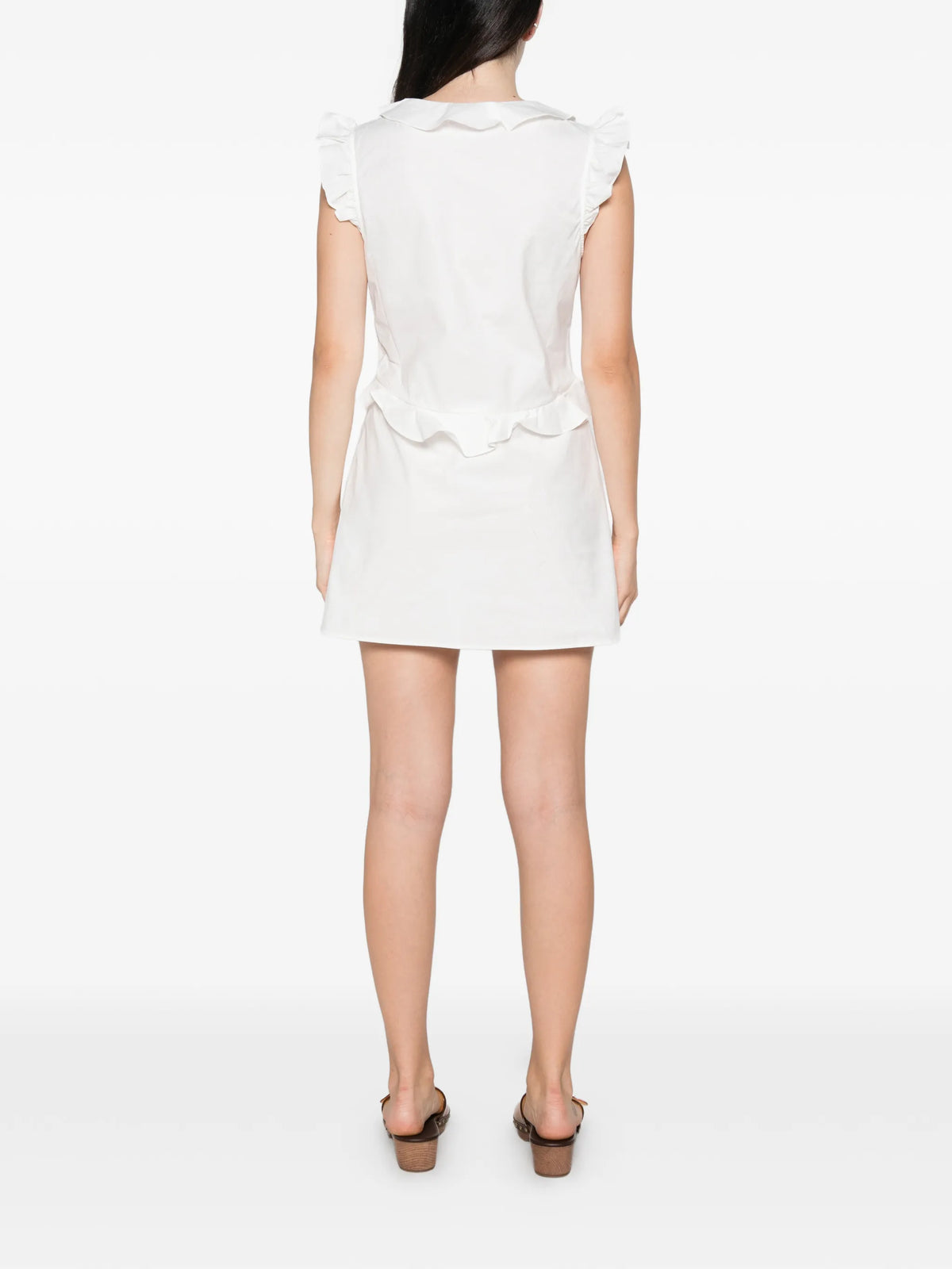 Weak At The Knees ruffled cotton mini dress
