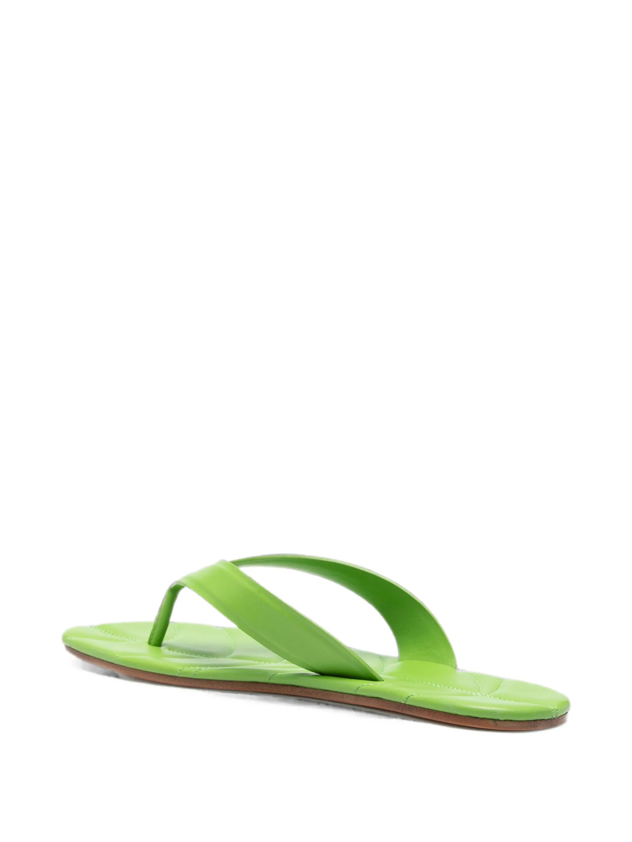 Leaf quilted leather flat sandals