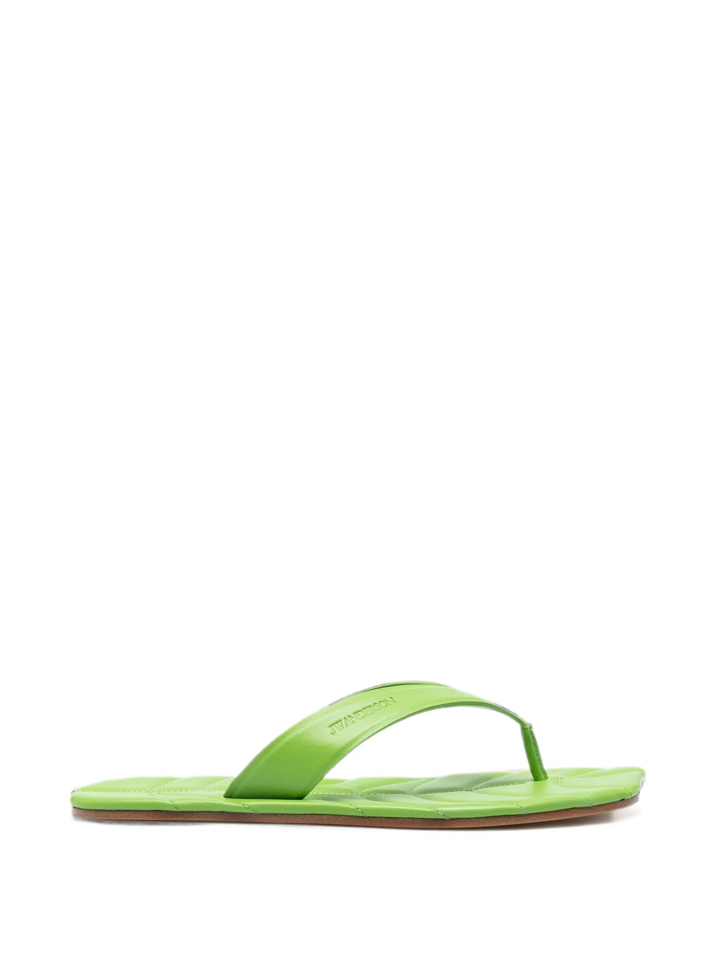 Leaf quilted leather flat sandals