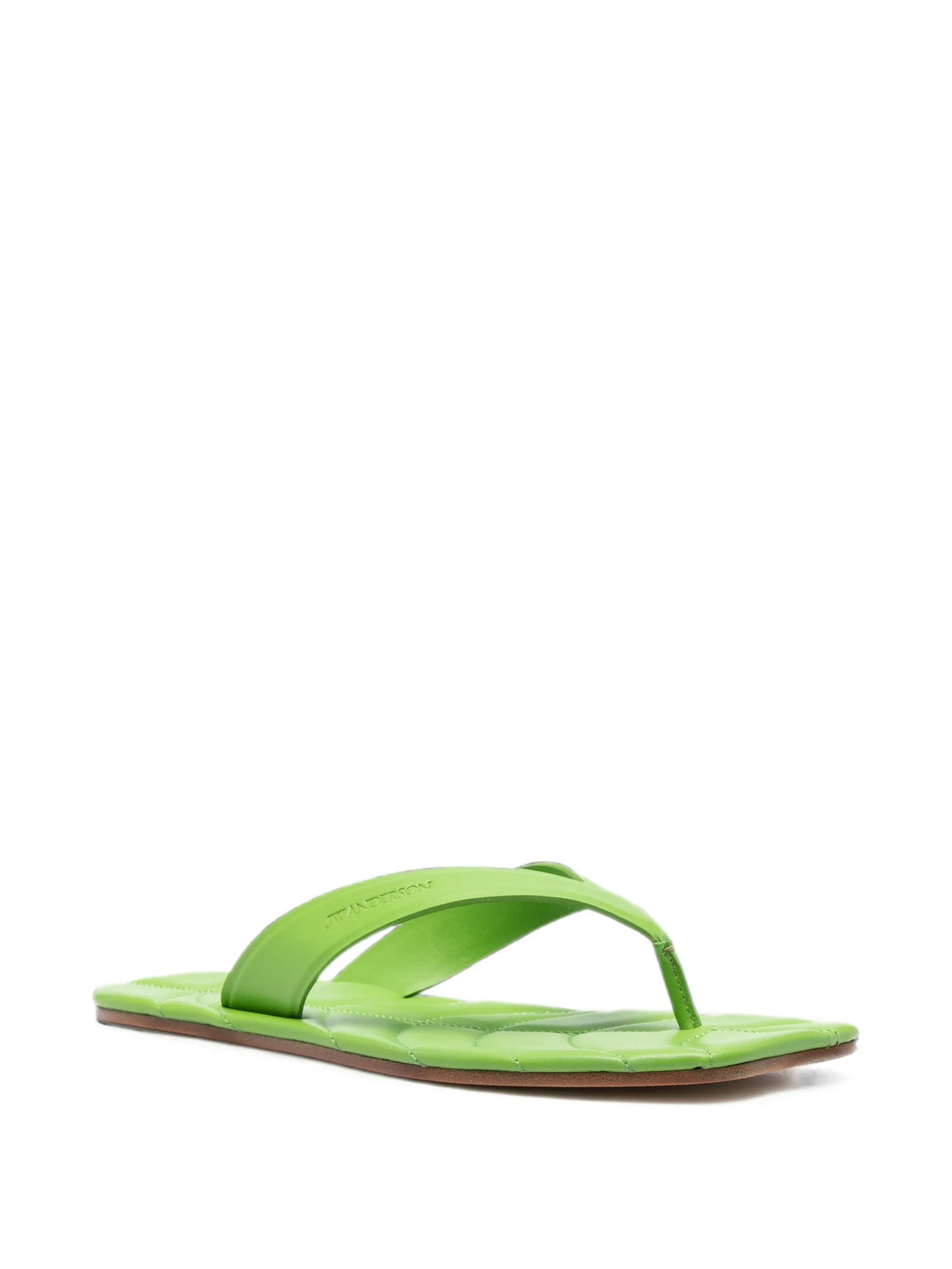 Leaf quilted leather flat sandals