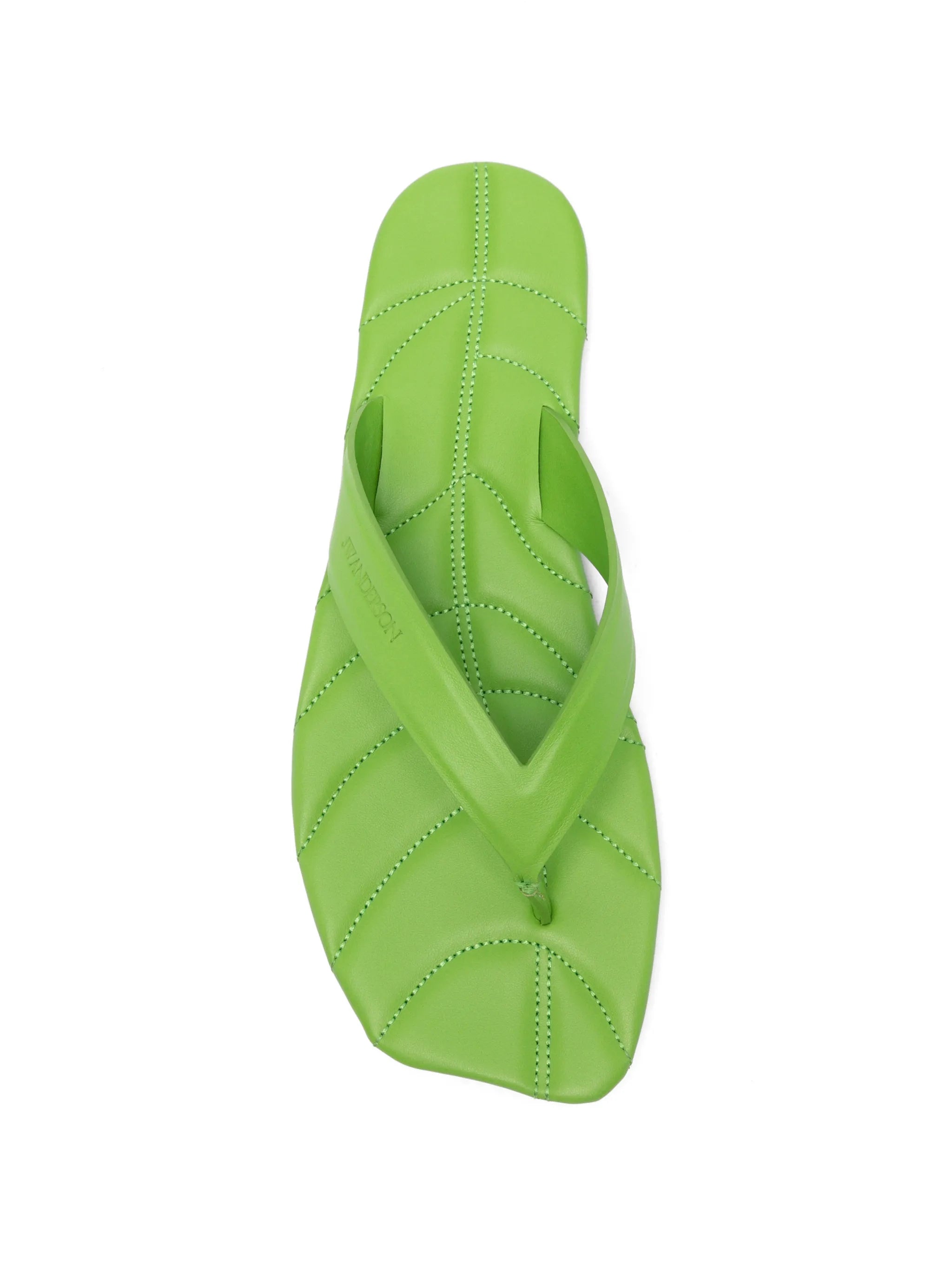 Leaf quilted leather flat sandals