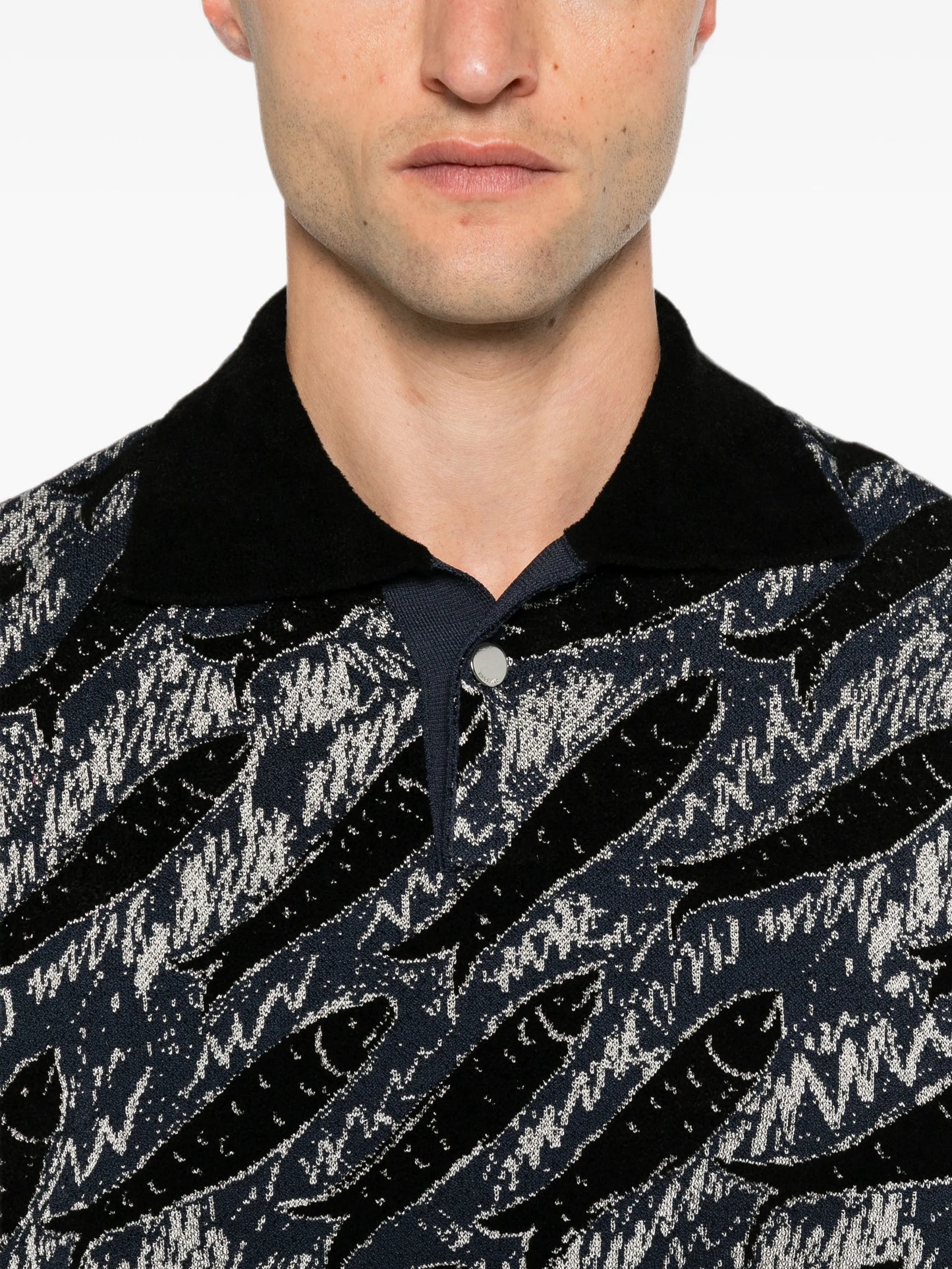 fish-print polo shirt