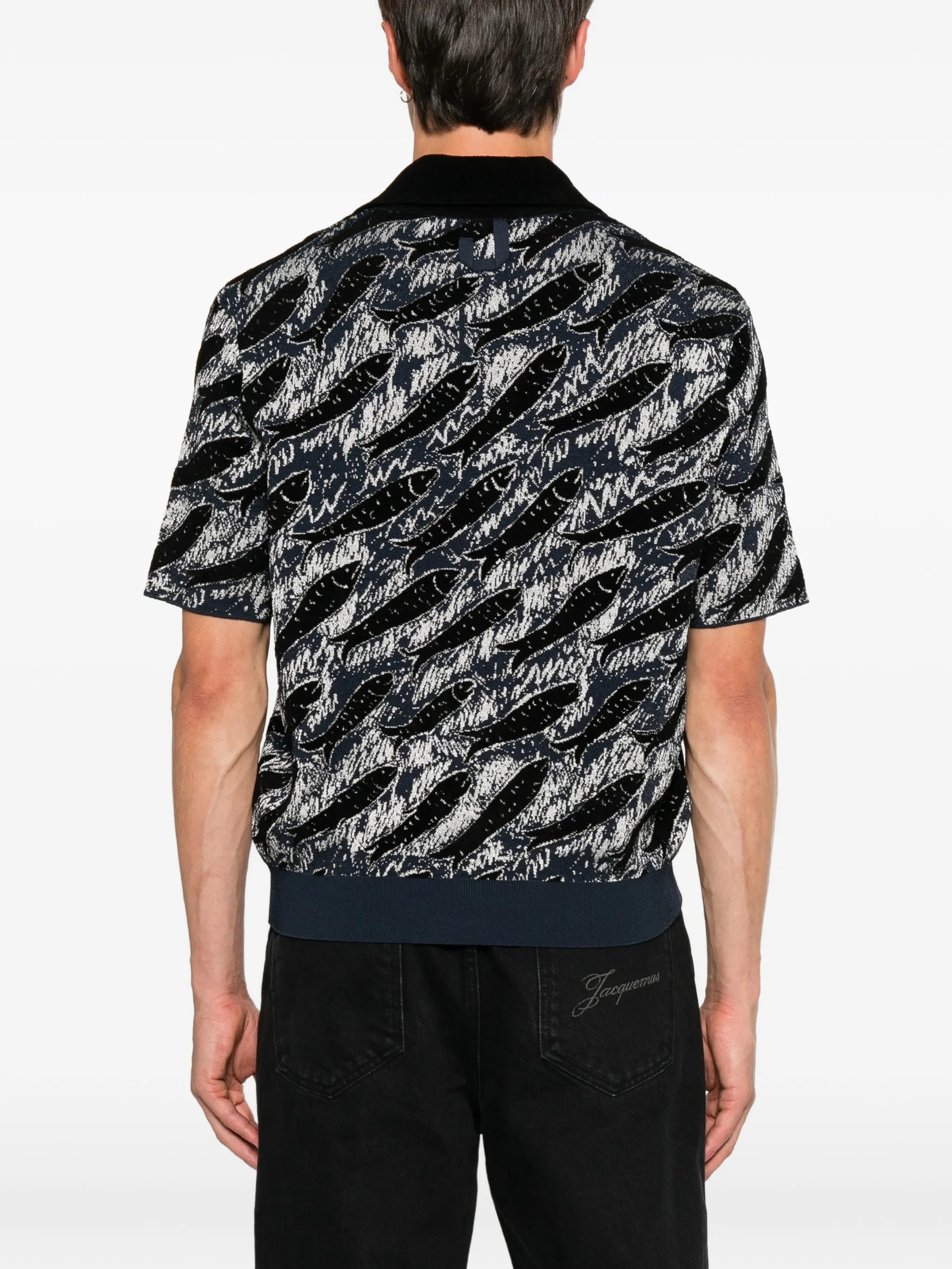fish-print polo shirt