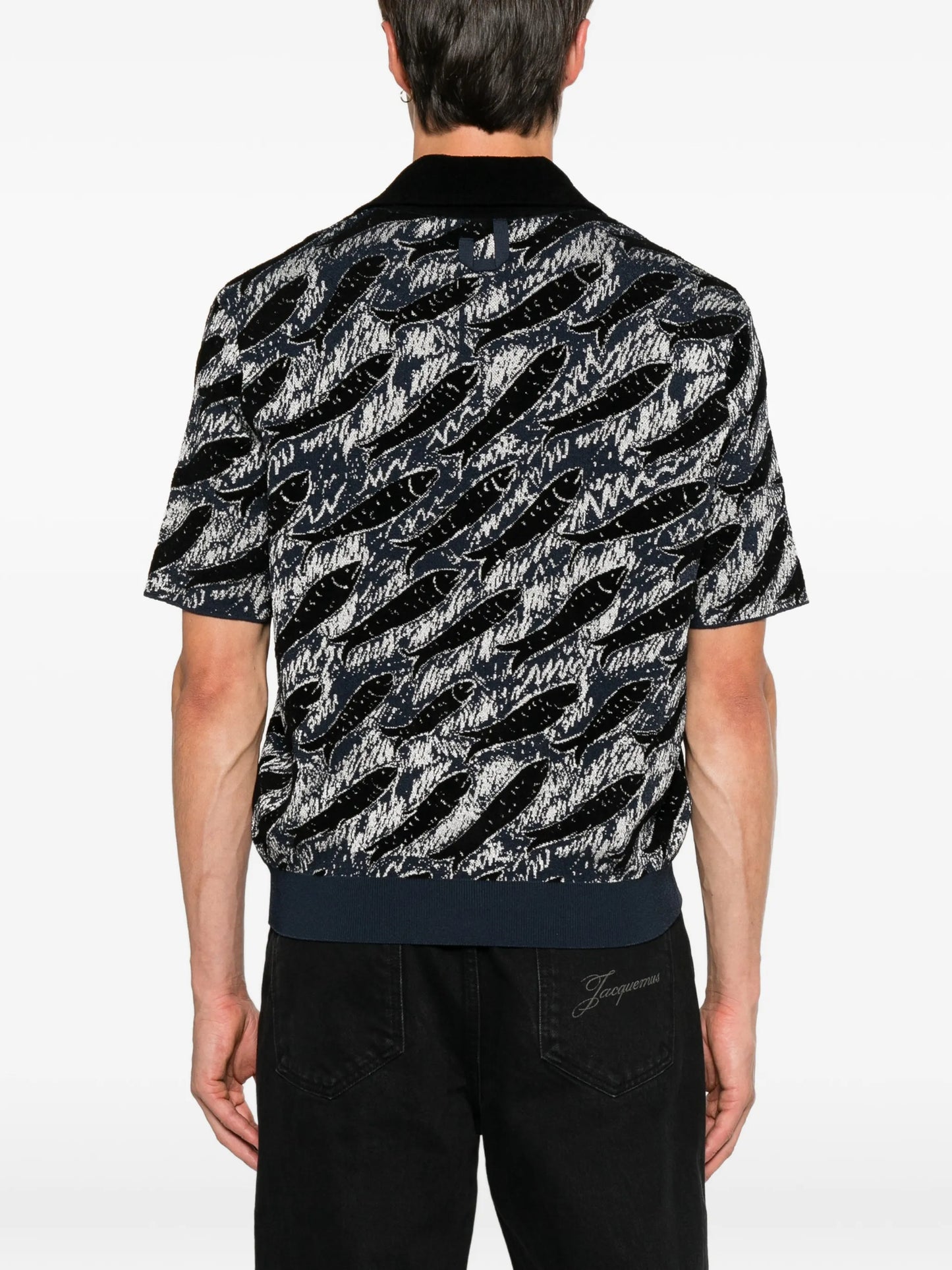 fish-print polo shirt