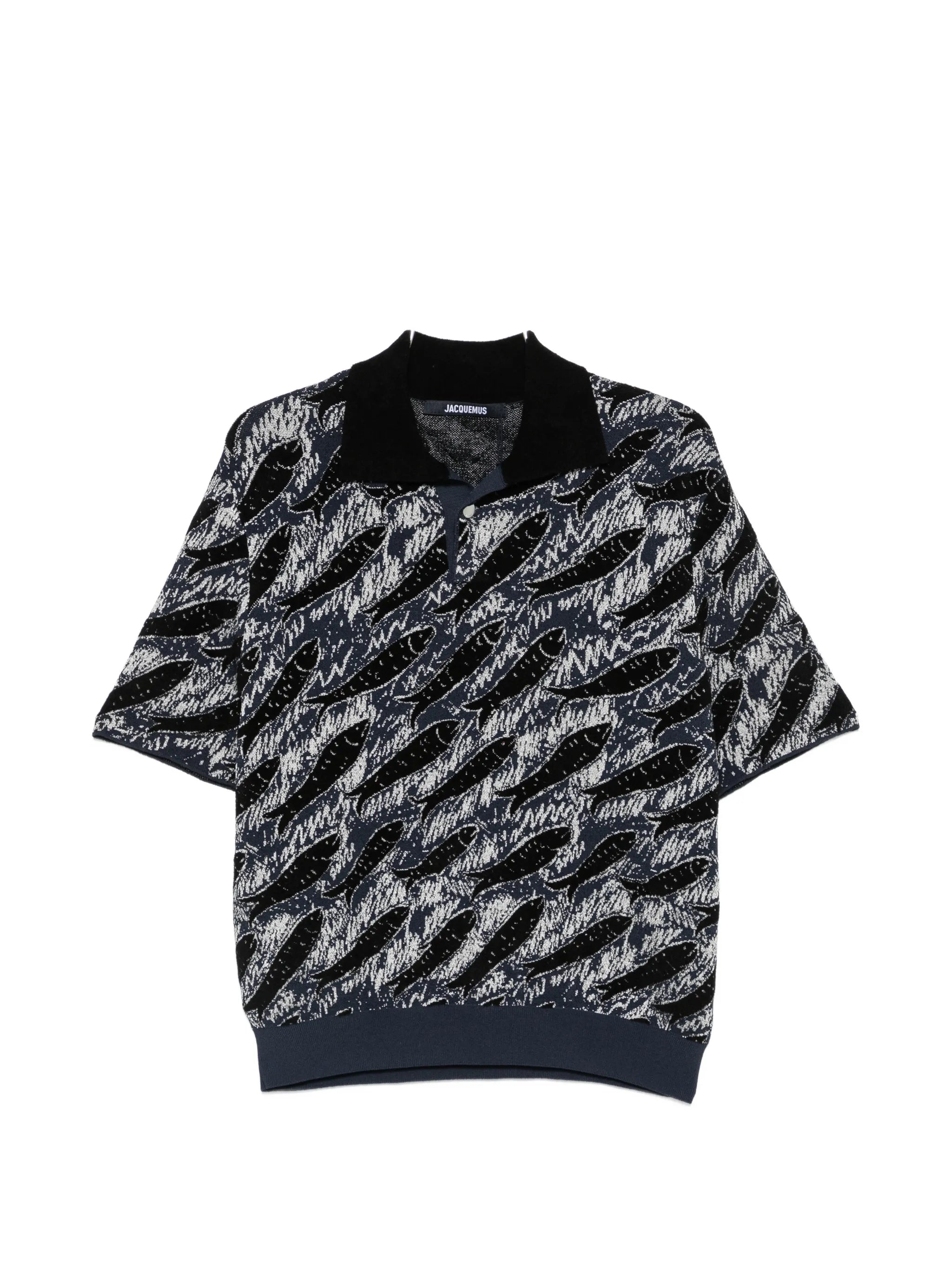 fish-print polo shirt