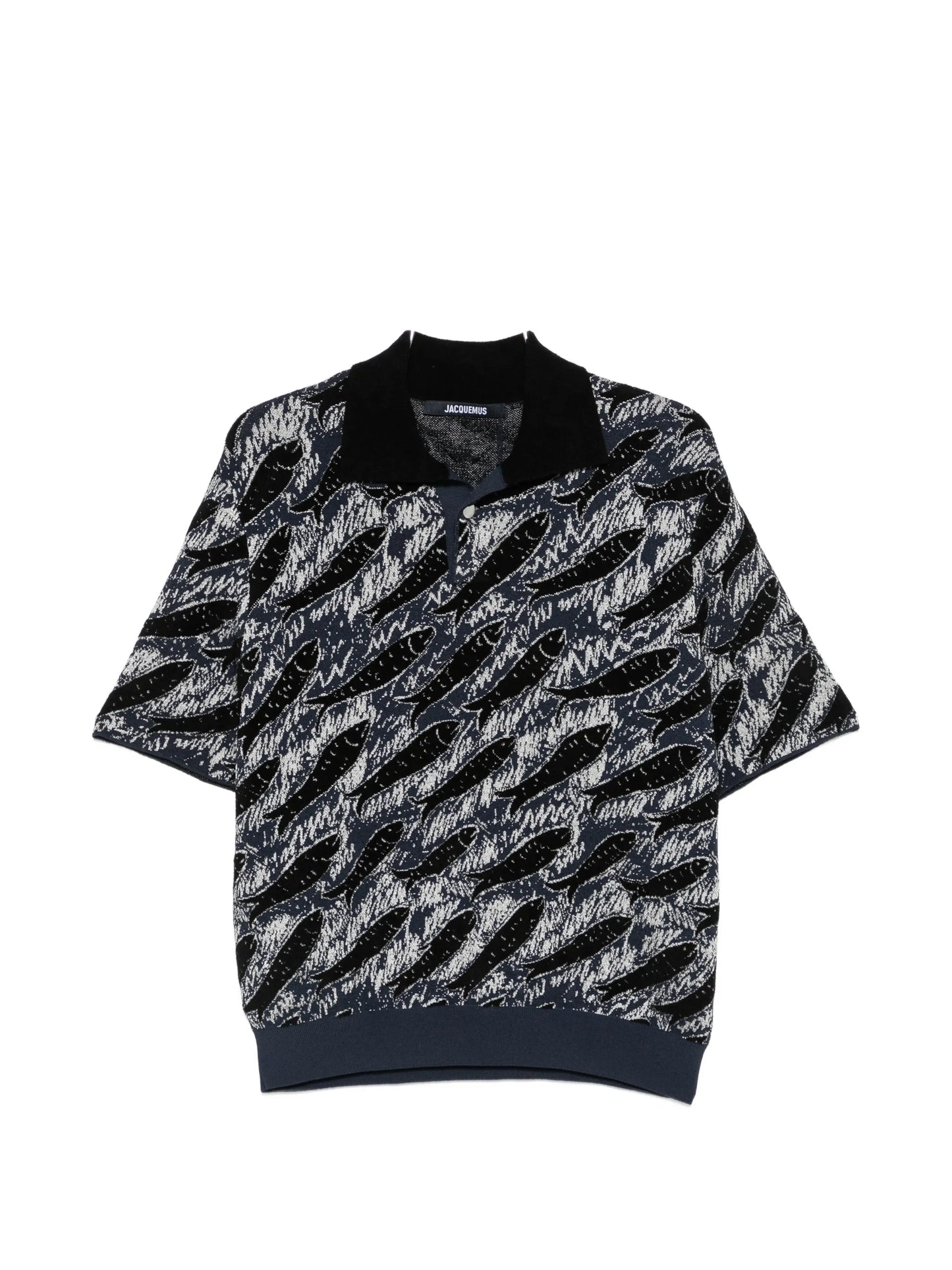 fish-print polo shirt