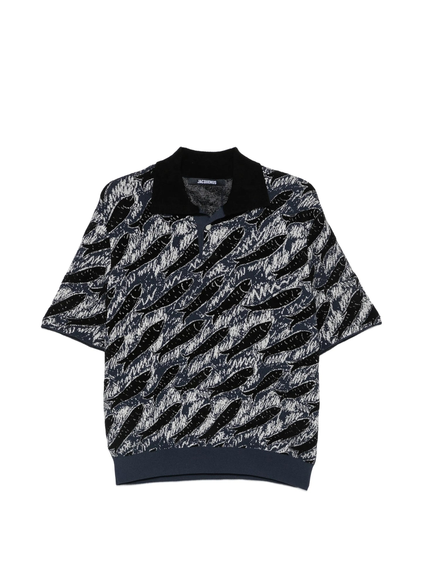 fish-print polo shirt